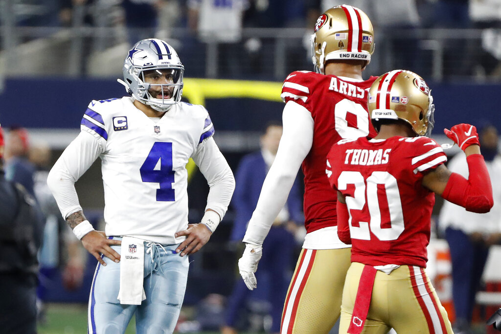 Cowboys run out of time in playoff loss to 49ers