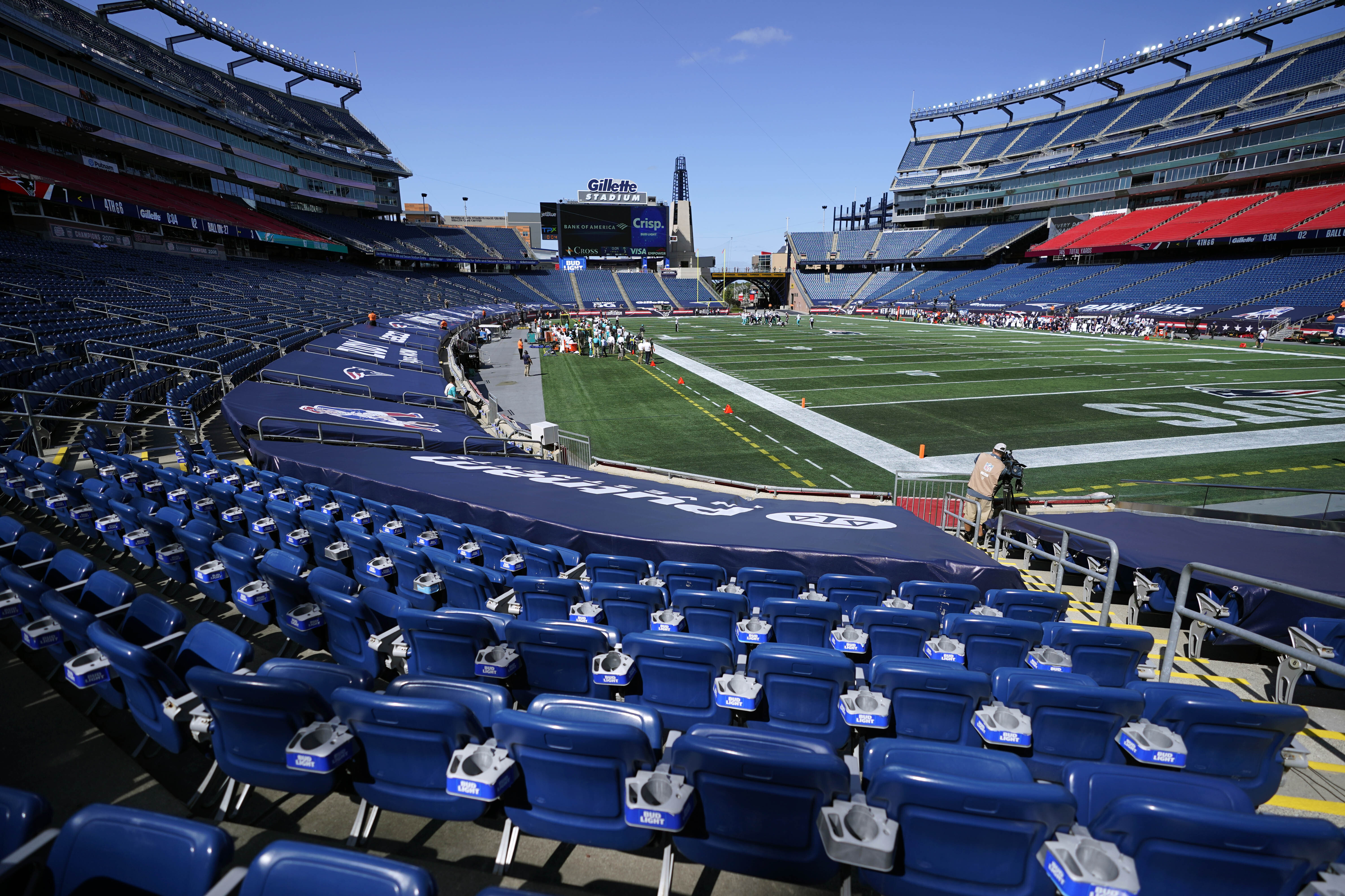 New England Patriots NFL Football fans at Gillette Stadium, the