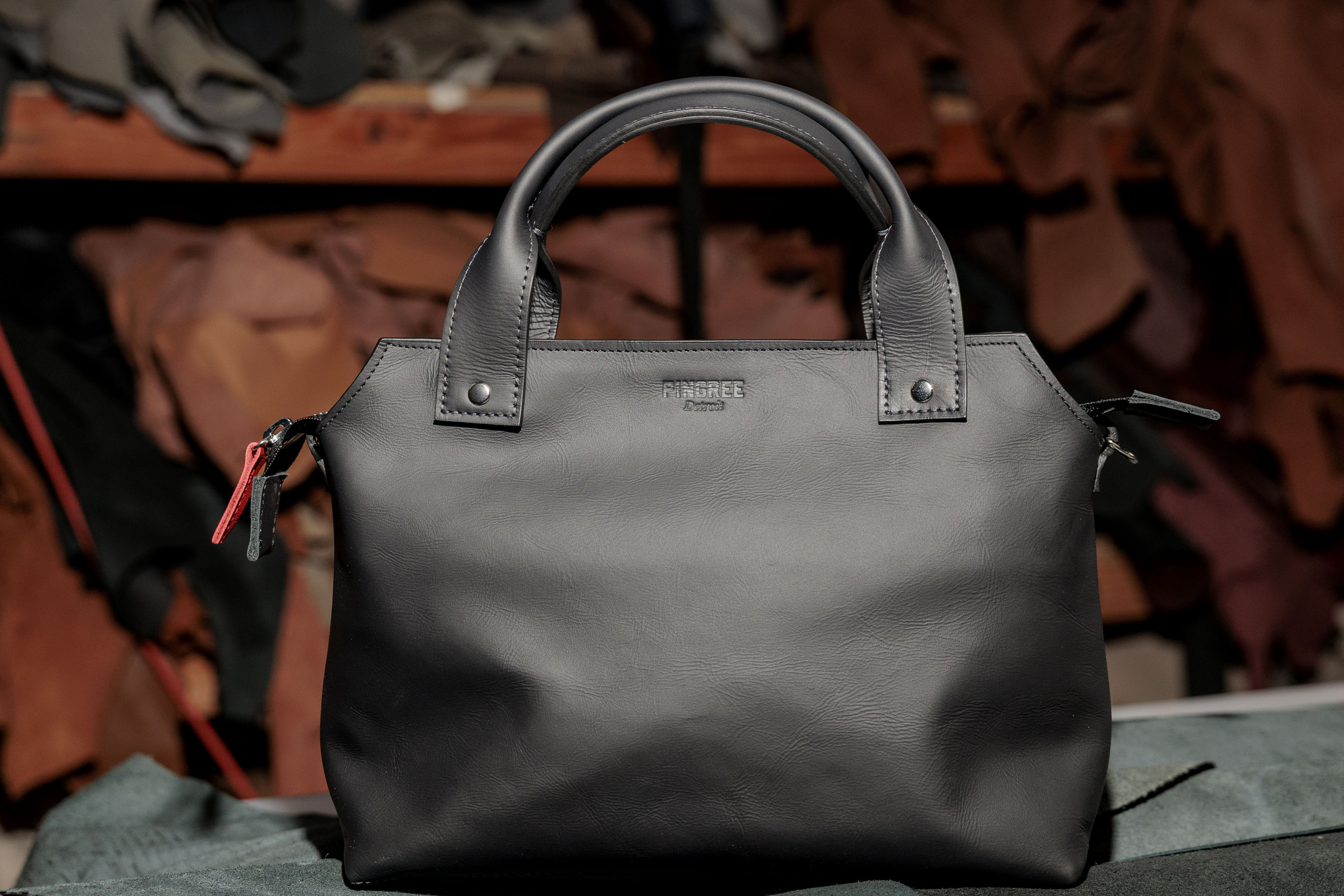 The made-to-order Pingree Detroit Cross-Body Bag at Pingree Detroit, 15707 Livernois in Detroit on Monday, Oct. 6 2025.