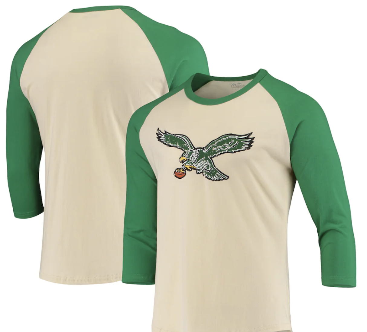 Women's Philadelphia Eagles New Era Midnight Green Raglan Lace-Up T-Shirt
