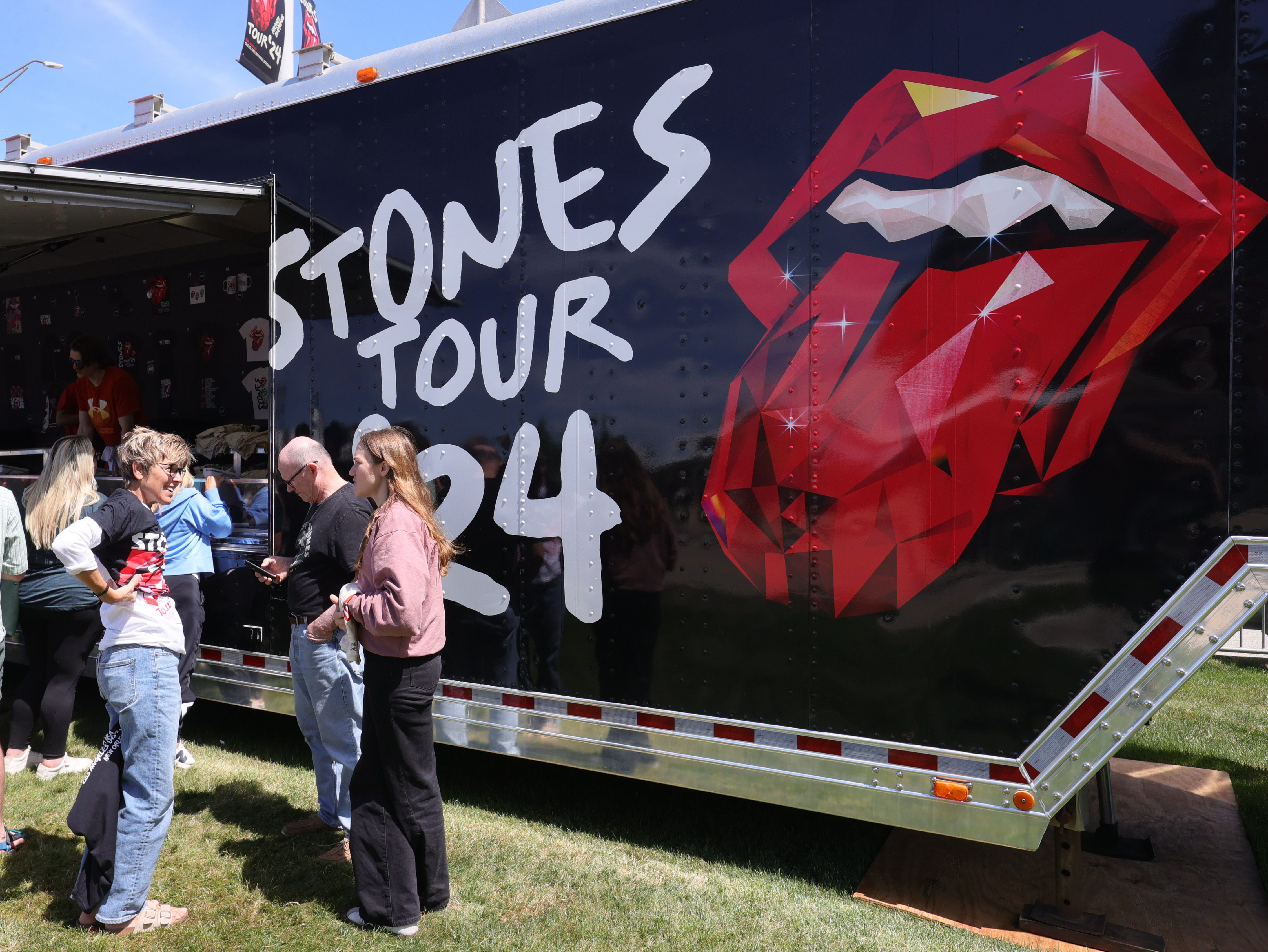 Rolling Stones fans gather early before the concert at Cleveland Browns