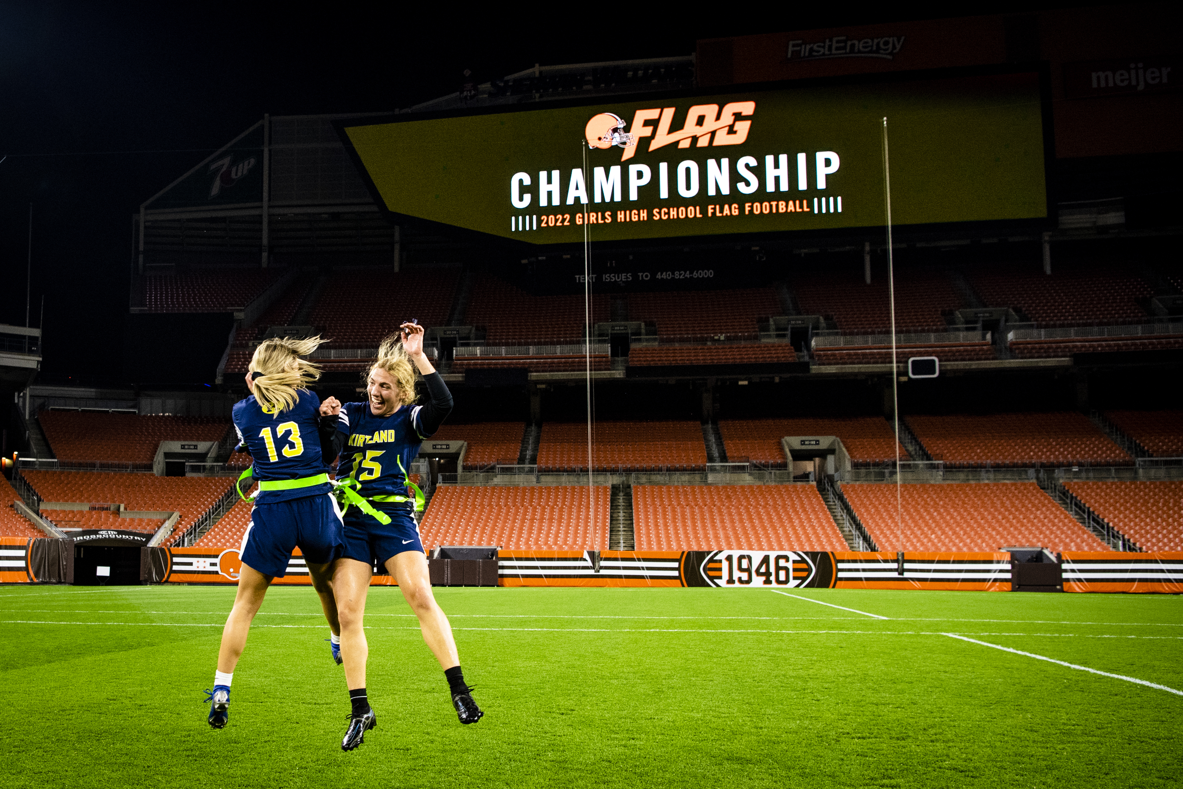 Women's Flag Football exhibition game held at halftime of Giants