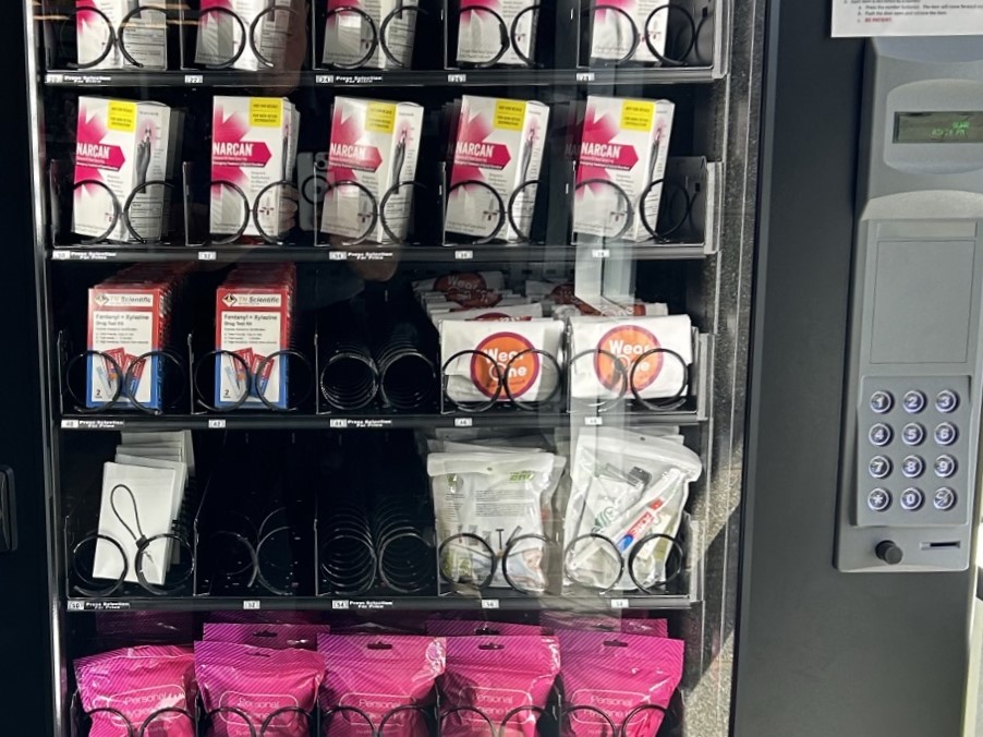 Vending machine dispenses free Narcan, safe sex kits and gun locks