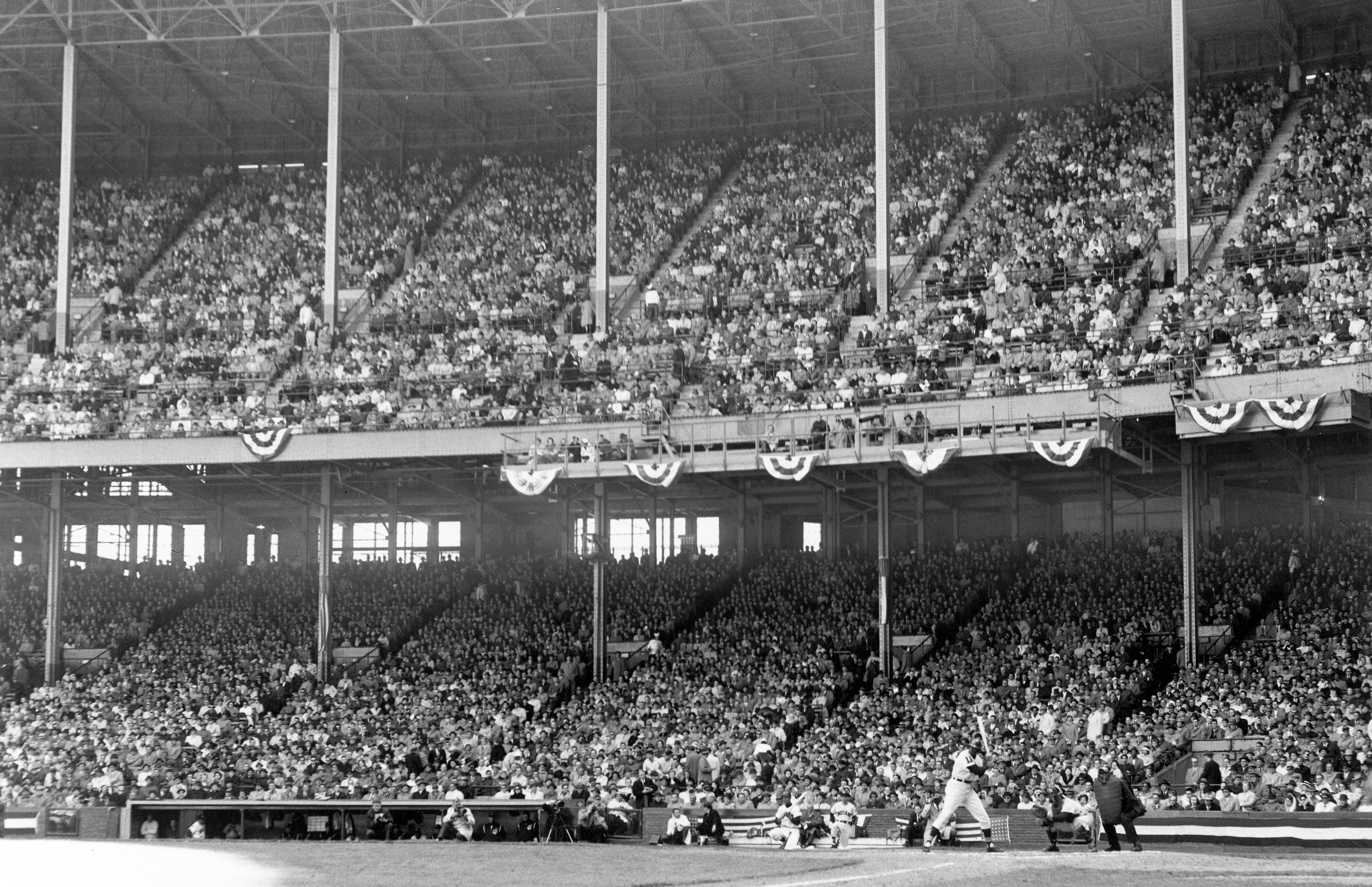 Cleveland Guardians mascot Slider claps prior to a game against