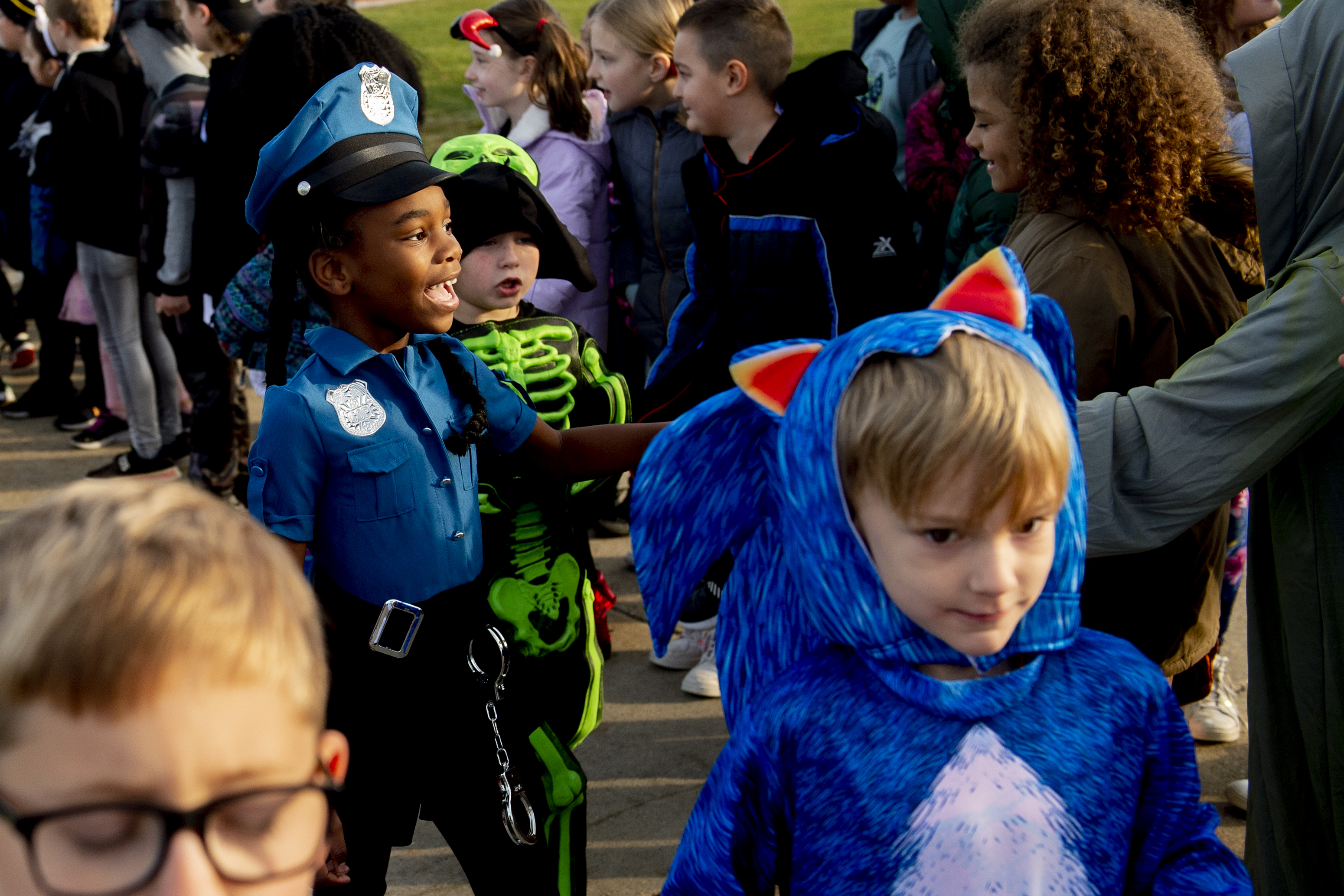 400 Grand Blanc elementary students parade in Halloween costumes