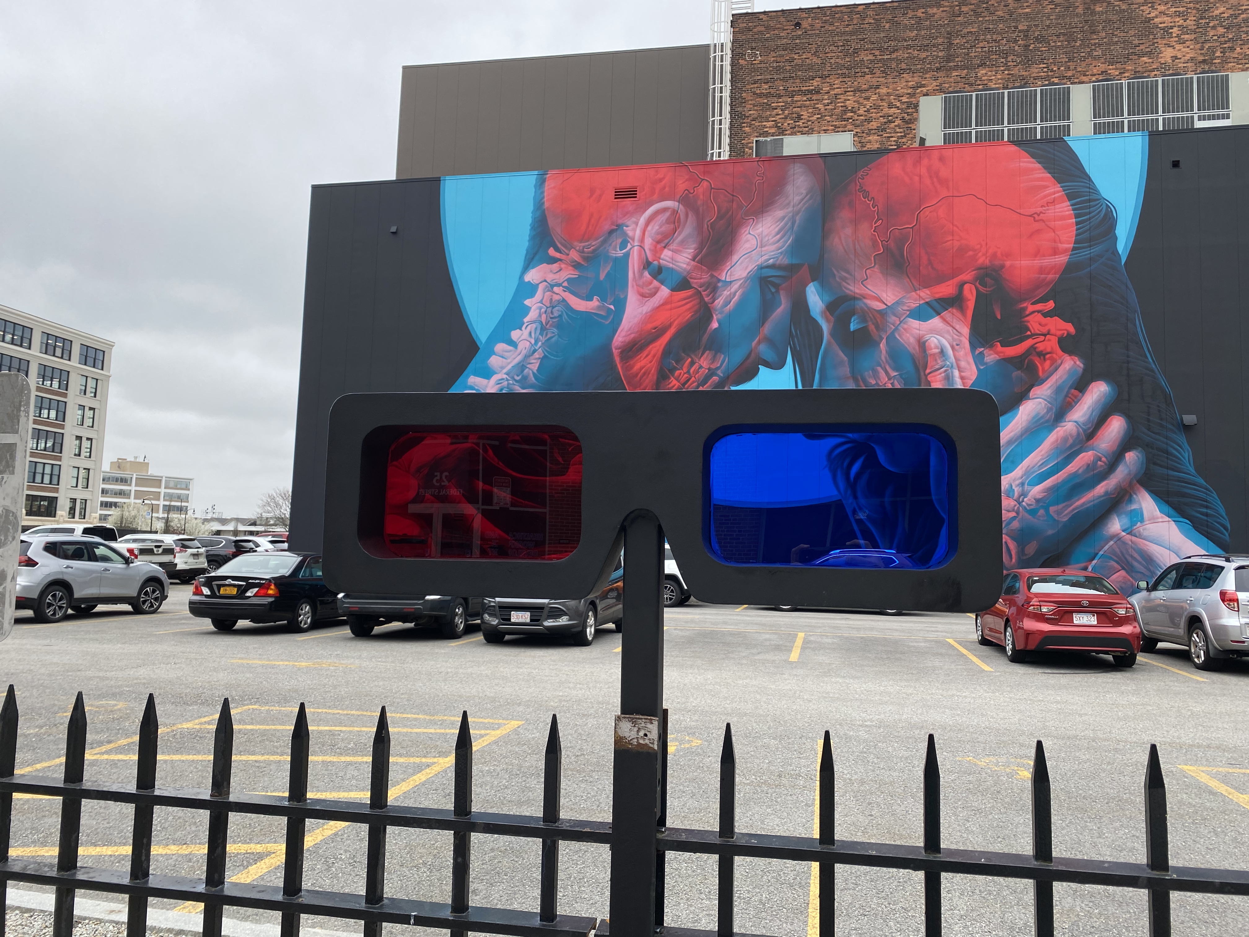 New 3D glasses art installation builds off one of Worcester's most iconic  downtown murals - masslive.com