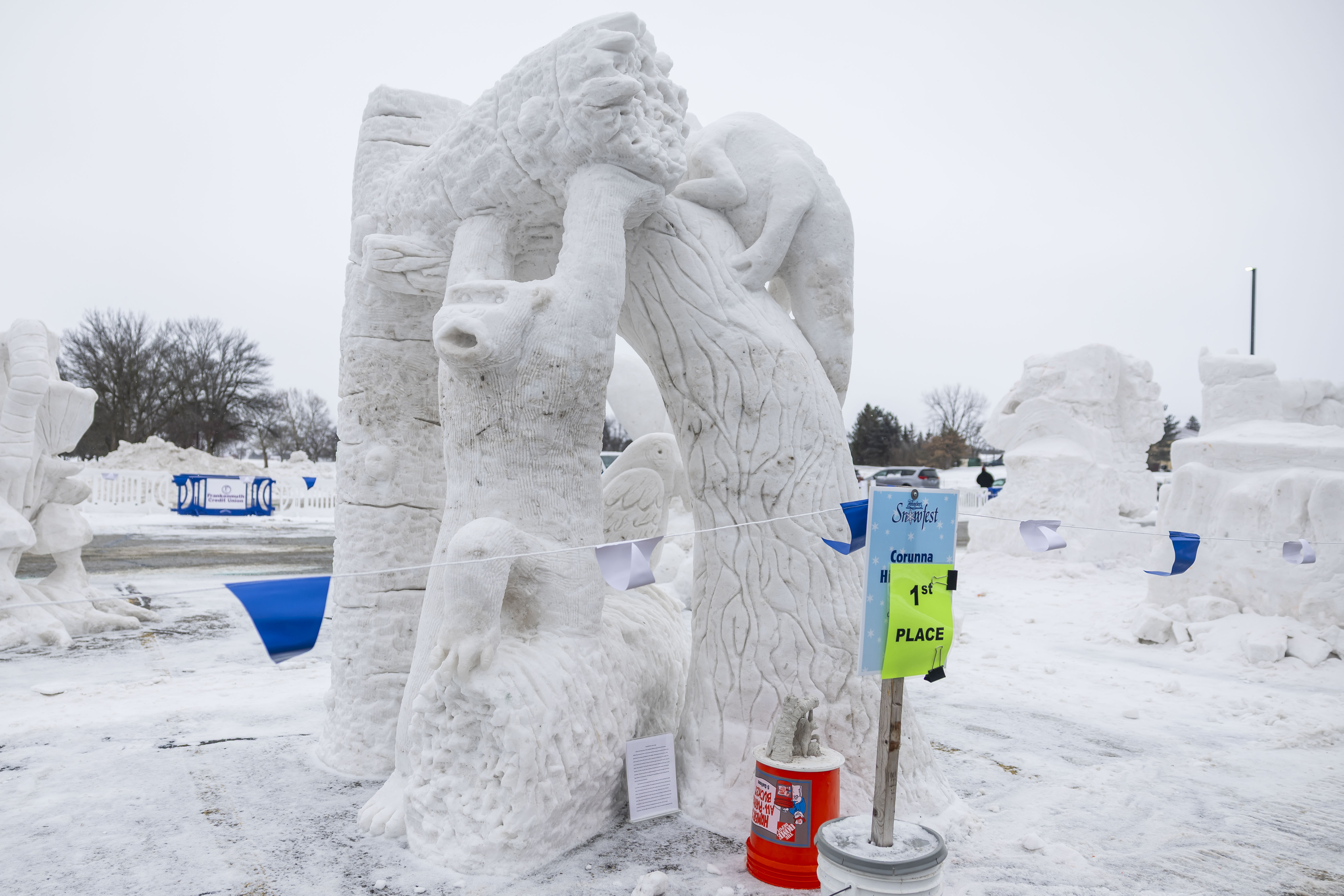 Final snow sculptures are on display at Zehnder's Snowfest 2026