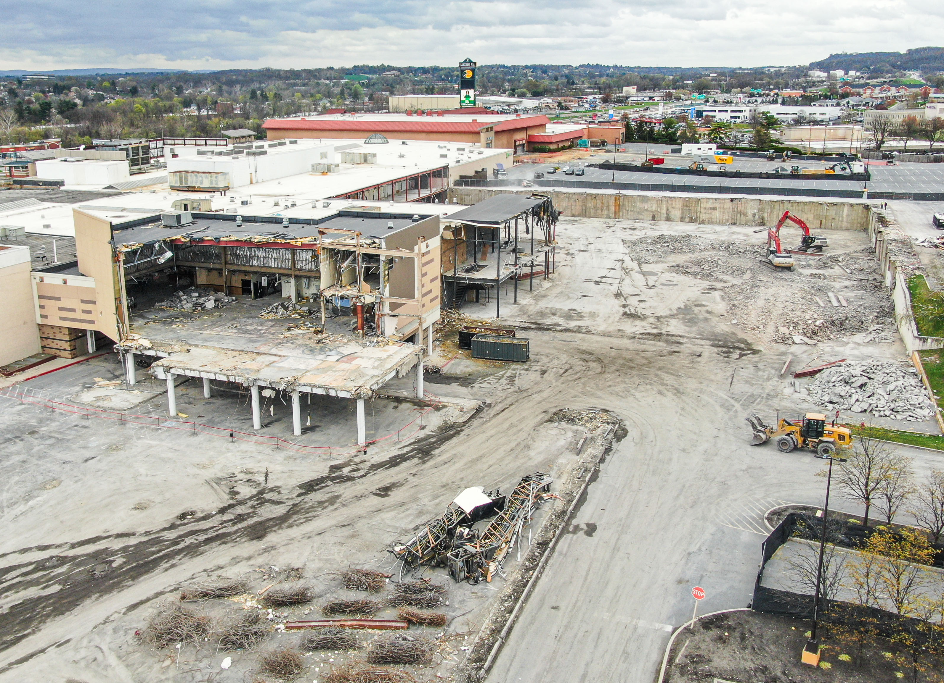 An aerial update of Harrisburg Mall demolition, April 11, 2024 ...