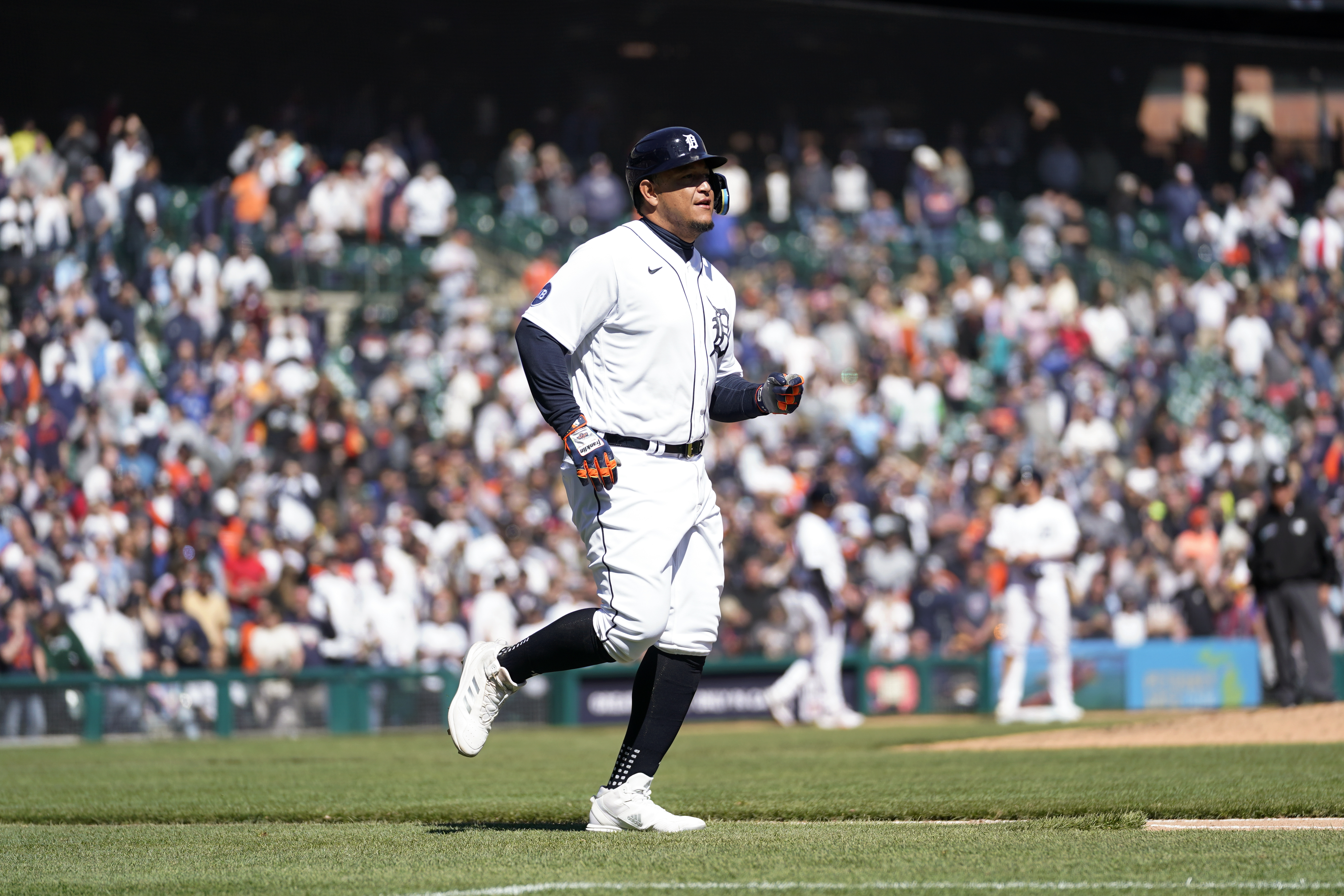 Miguel Cabrera of the Detroit Tigers waits to bat against the