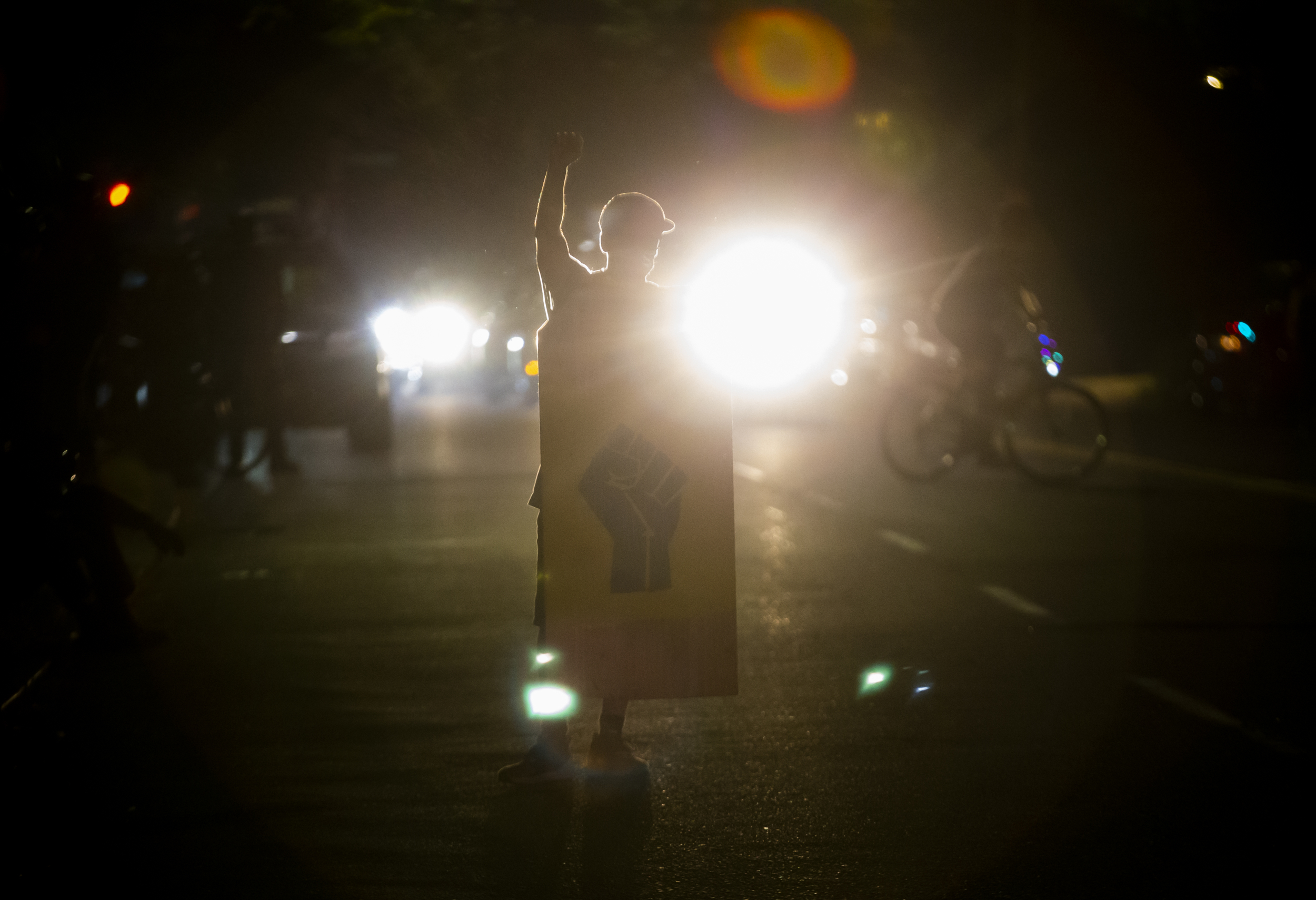 Police declared a riot around midnight as Portland protests continued for the 80th consecutive night Saturday, Aug. 15, 2020. Protesters gathered at Laurelhurst Park Saturday evening before marching to the Penumbra Kelly building. Dave Killen/Staff