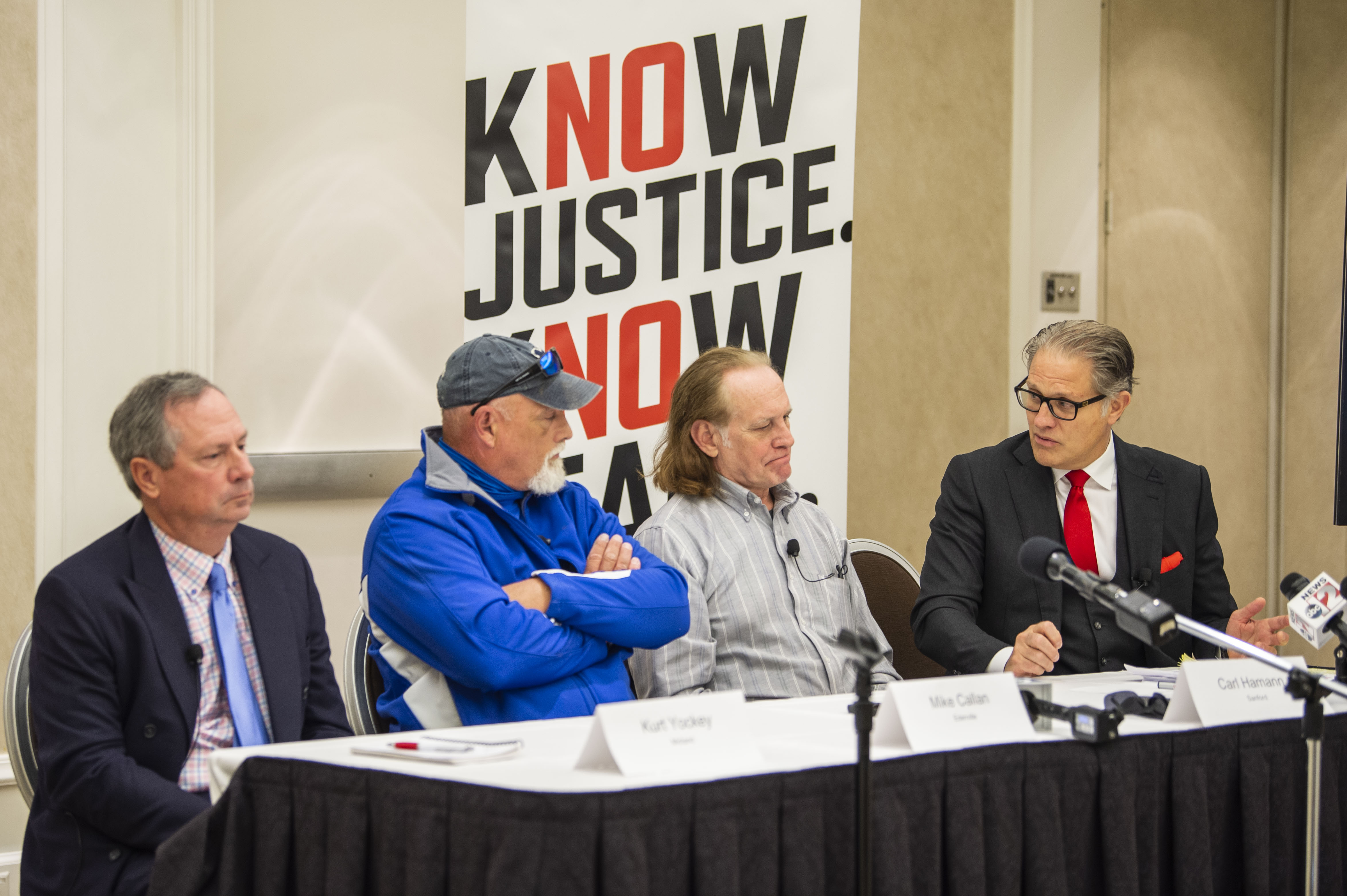 Attorney Ven Johnson holds media briefing about the ongoing court