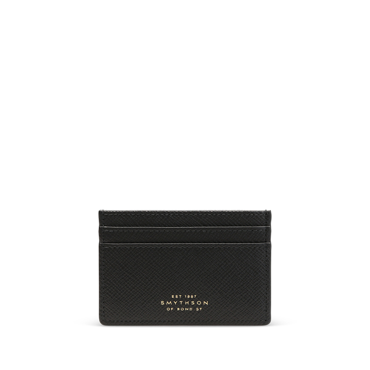 Smythson 6 Card Slot Money Clip Wallet in Panama Black