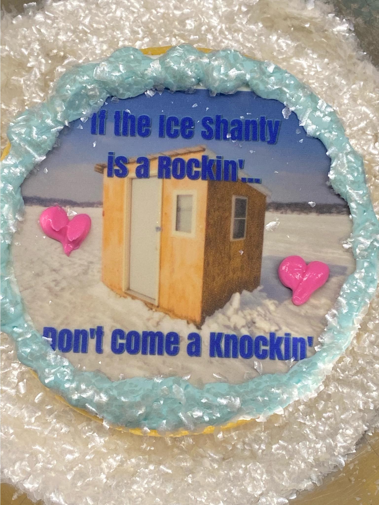 If the ice shanty is a rockin' don't come a knockin:' Hudson mayor's claim  that ice fishing can lead to prostitution inspires hilarious cookies, shirts,  videos, memes 