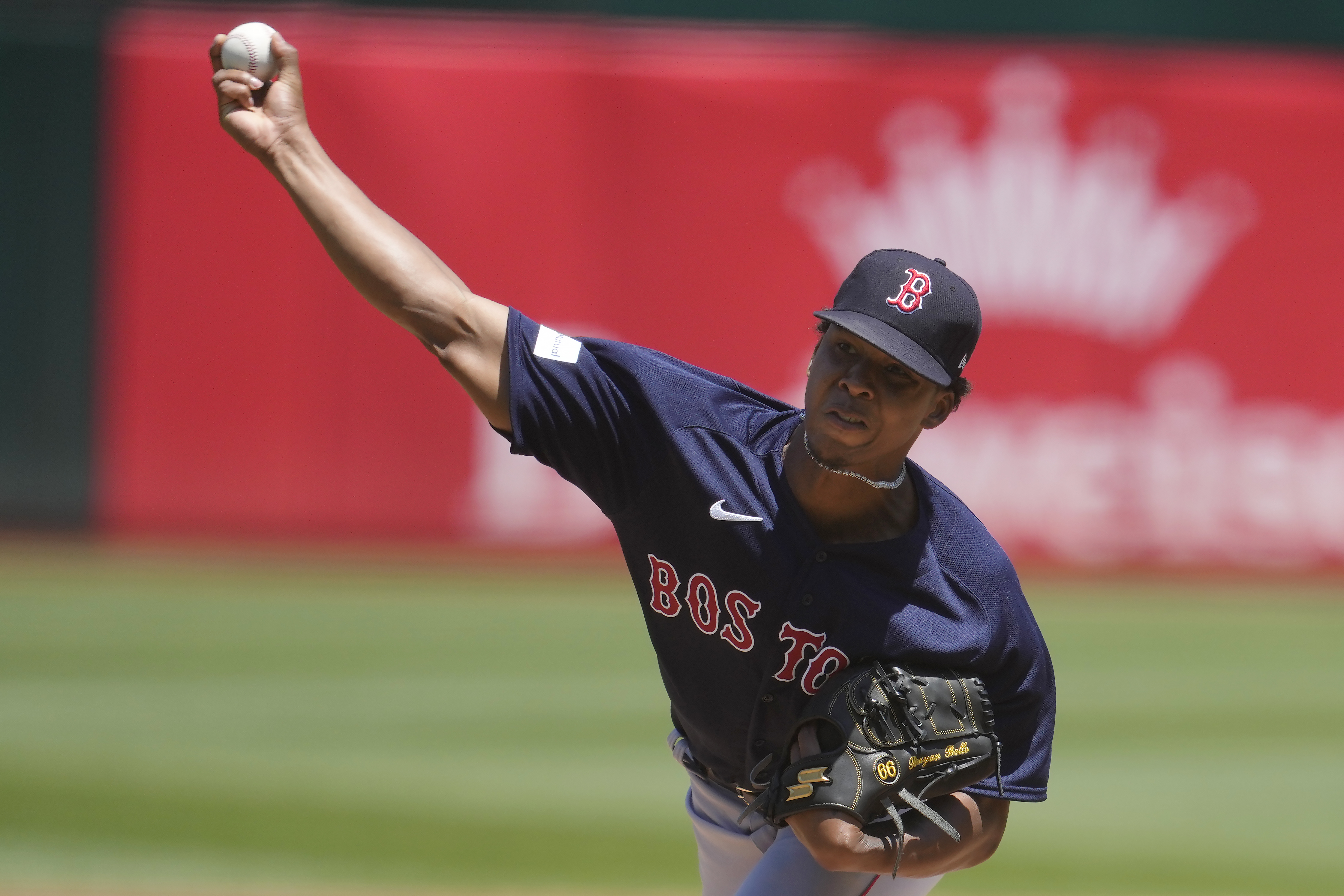 This is a 2023 photo of starting pitcher Brayan Bello of the Red Sox  baseball team. This image reflects the Red Sox active roster as of Tuesday,  Feb. 21, 2023, in Fort