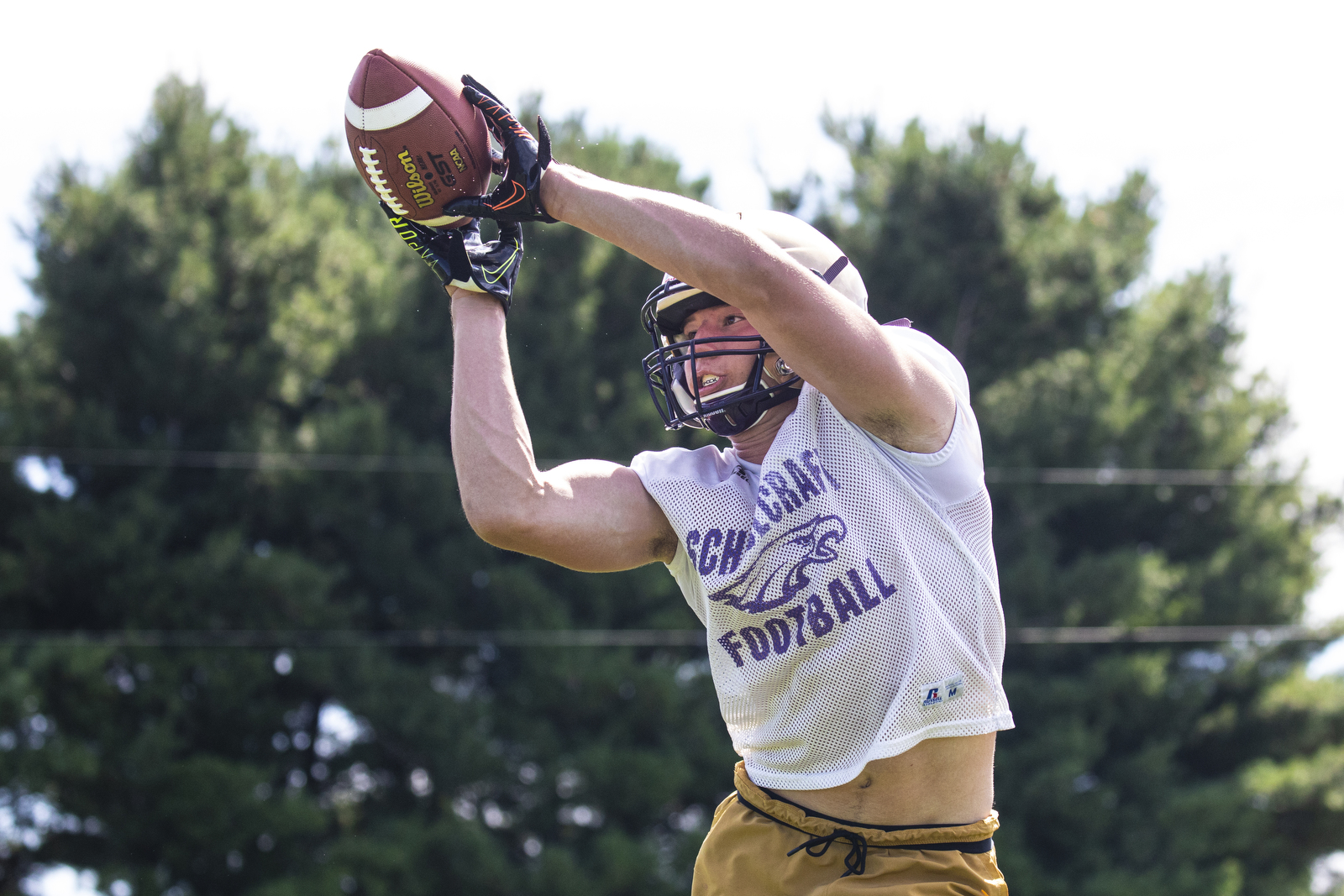Schoolcraft High School during third day of MHSAA football practice