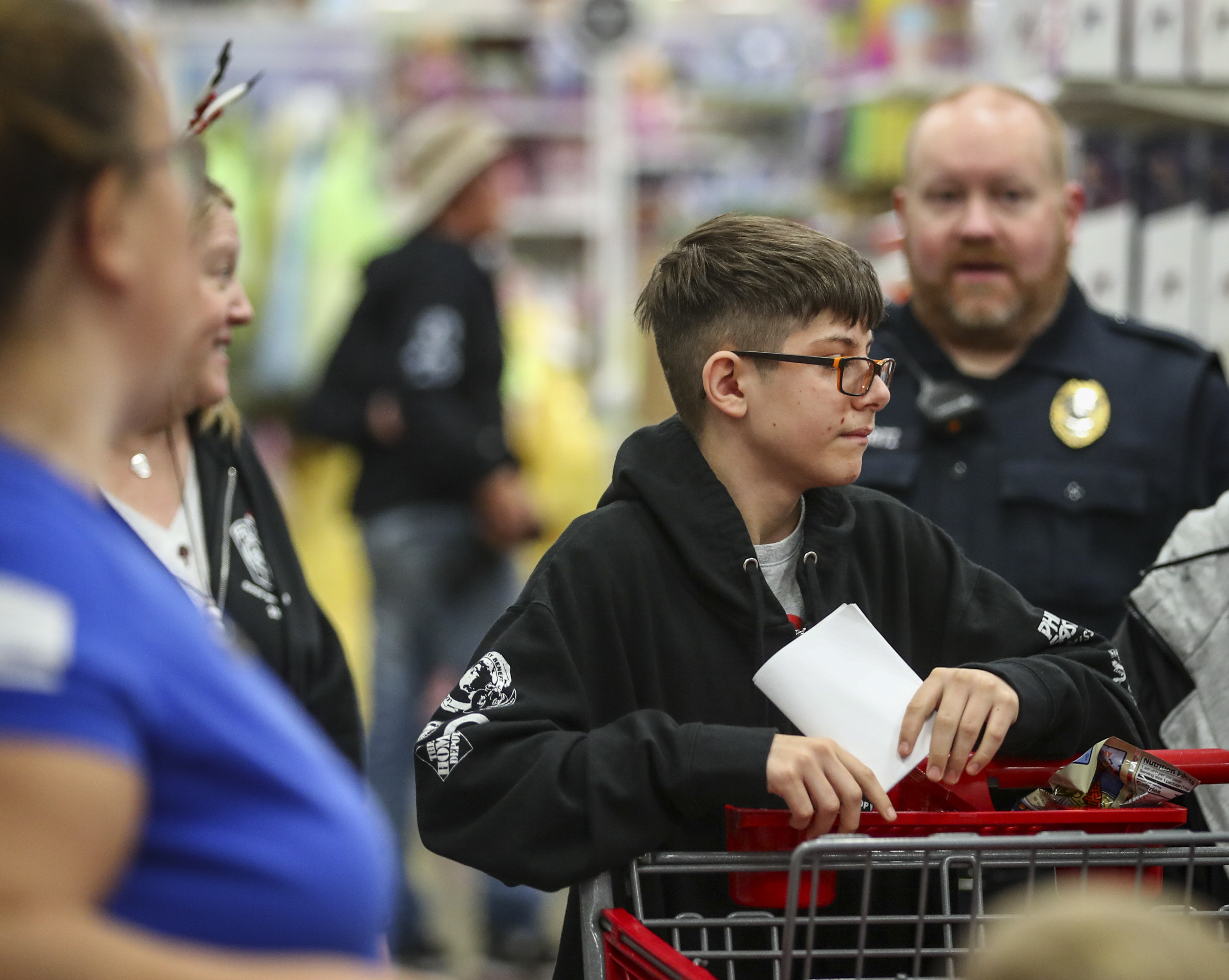 Gabriel Smith, 12, takes his time wandering the isles during a holiday shopping spree. He was among 22 children and their families from the Catasauqua Area School District who were accompanied by Lehigh-Northampton Airport Authority Police Department during the shopping spree Saturday, Dec. 3, 2022, at Target in Hanover Township, Lehigh County. 