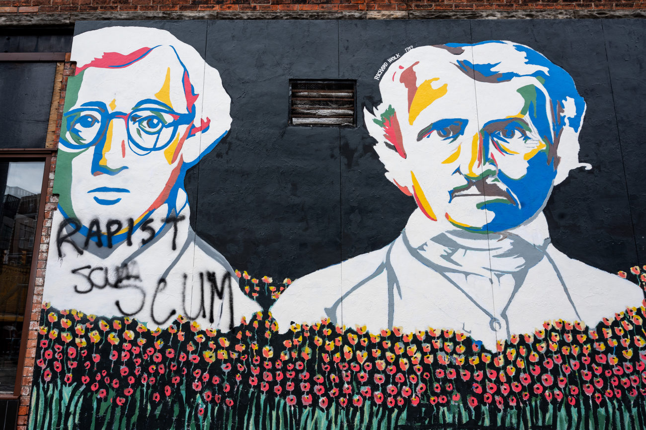 Mural featuring Woody Allen defaced again in Ann Arbor
