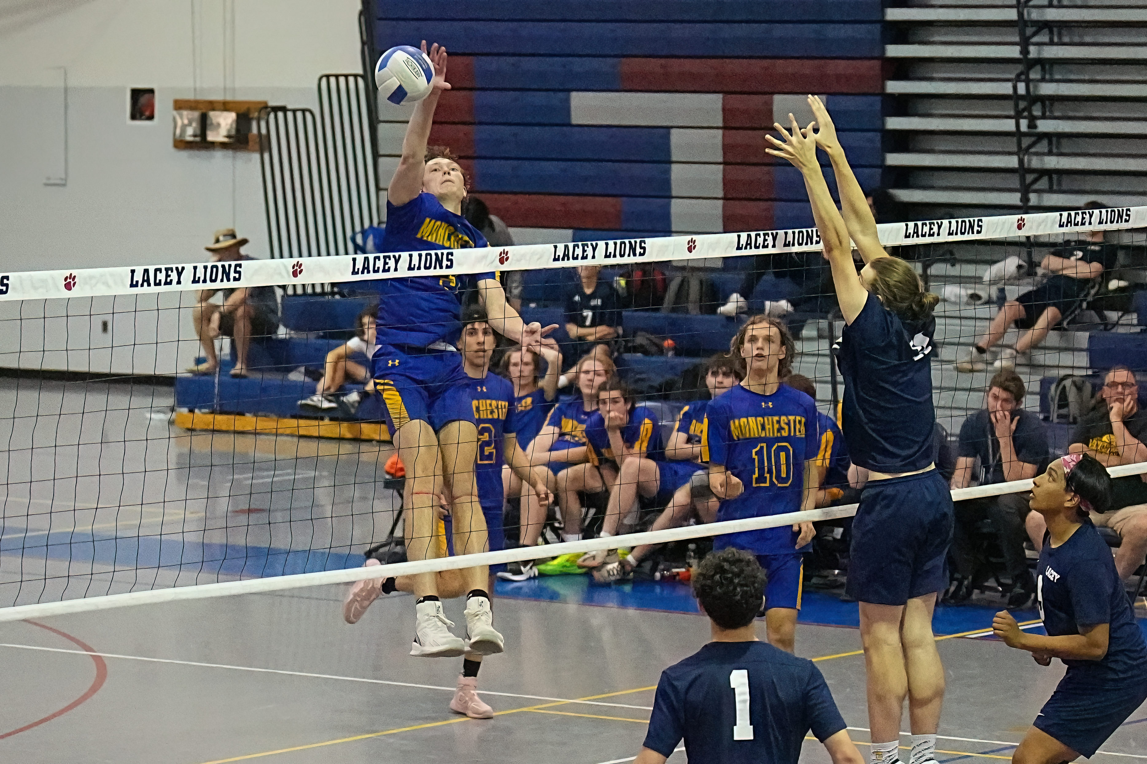 Boys Volleyball Manchester Township defeats Lacey in two games on May