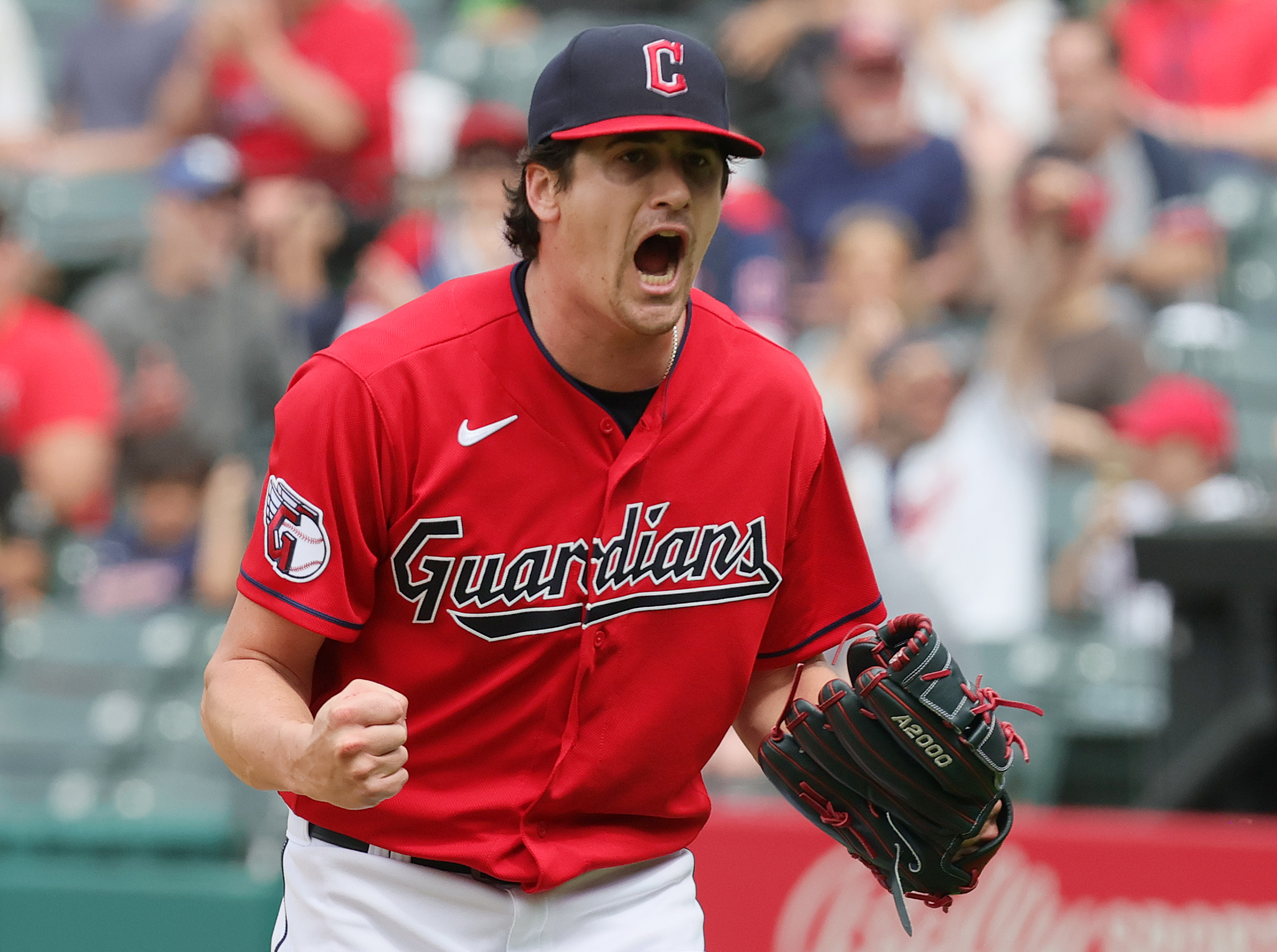 Cal Quantrill retires 17 straight, Guardians throw combined two-hitter in  10-0 win over Giants 