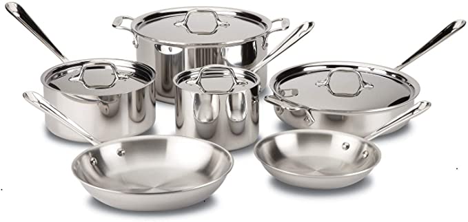 Custom-Clad 5-Ply Stainless Steel Cookware Set (10-Piece