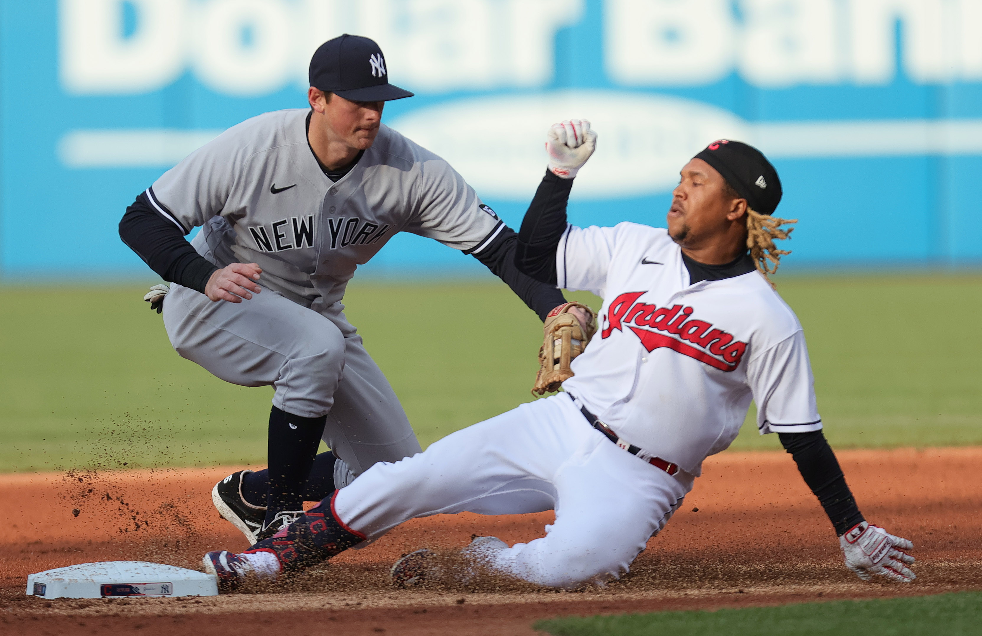 DENVER, CO - JULY 15: New York Yankees third baseman DJ LeMahieu (26)  advances from second to third in the second inning during a game between  the New York Yankees and the