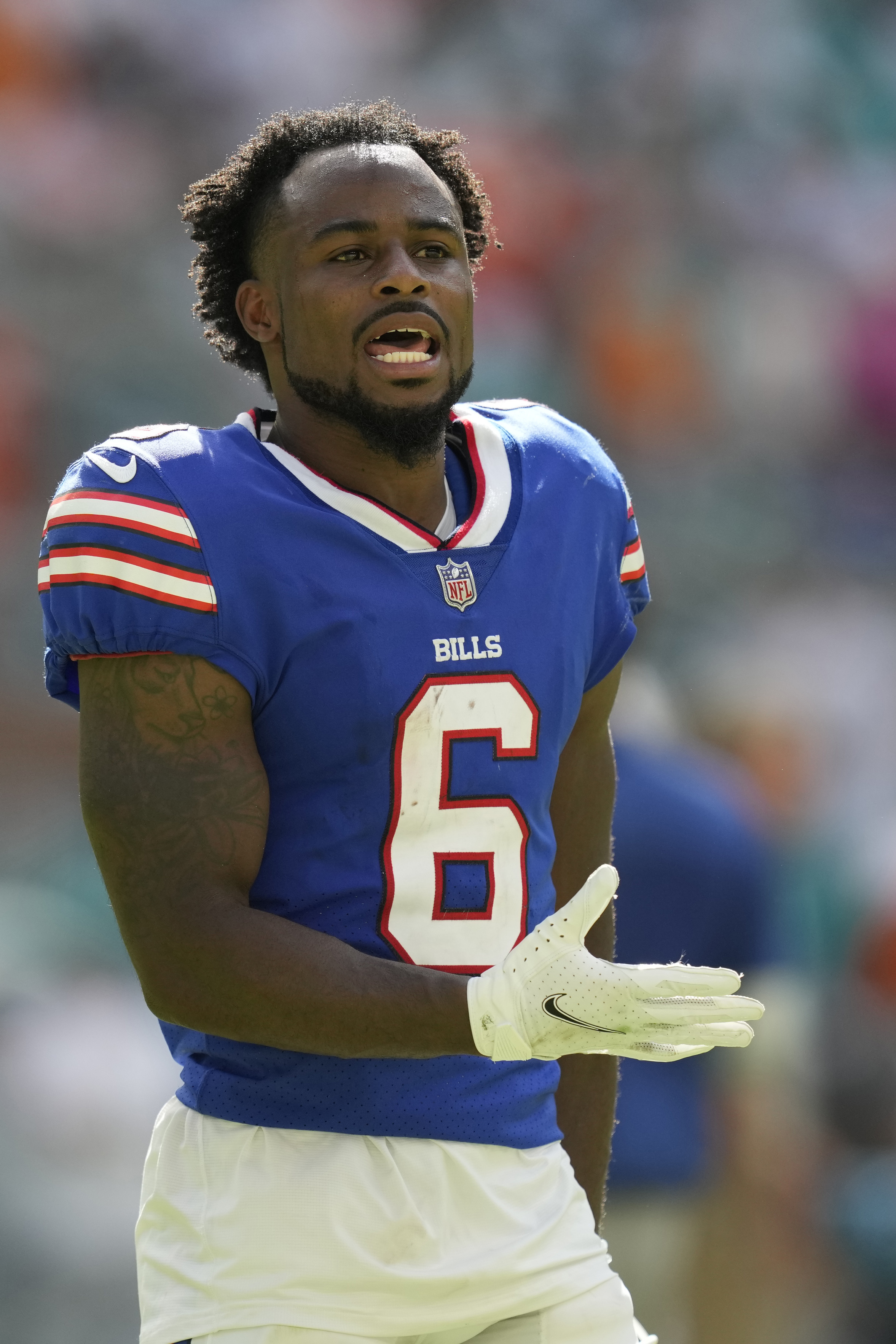 Miami Dolphins safety Brandon Jones (29) runs during the second half of an  NFL football game against the New England Patriots, Sunday, Sept. 11, 2022,  in Miami Gardens, Fla. (AP Photo/Rebecca Blackwell