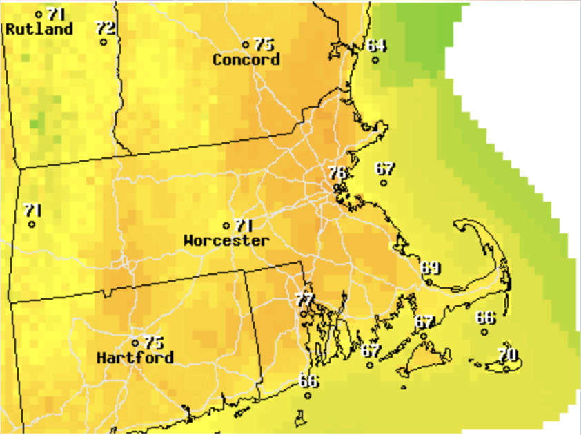 Boston breaks temperature record Sunday; Worcester ties previous high