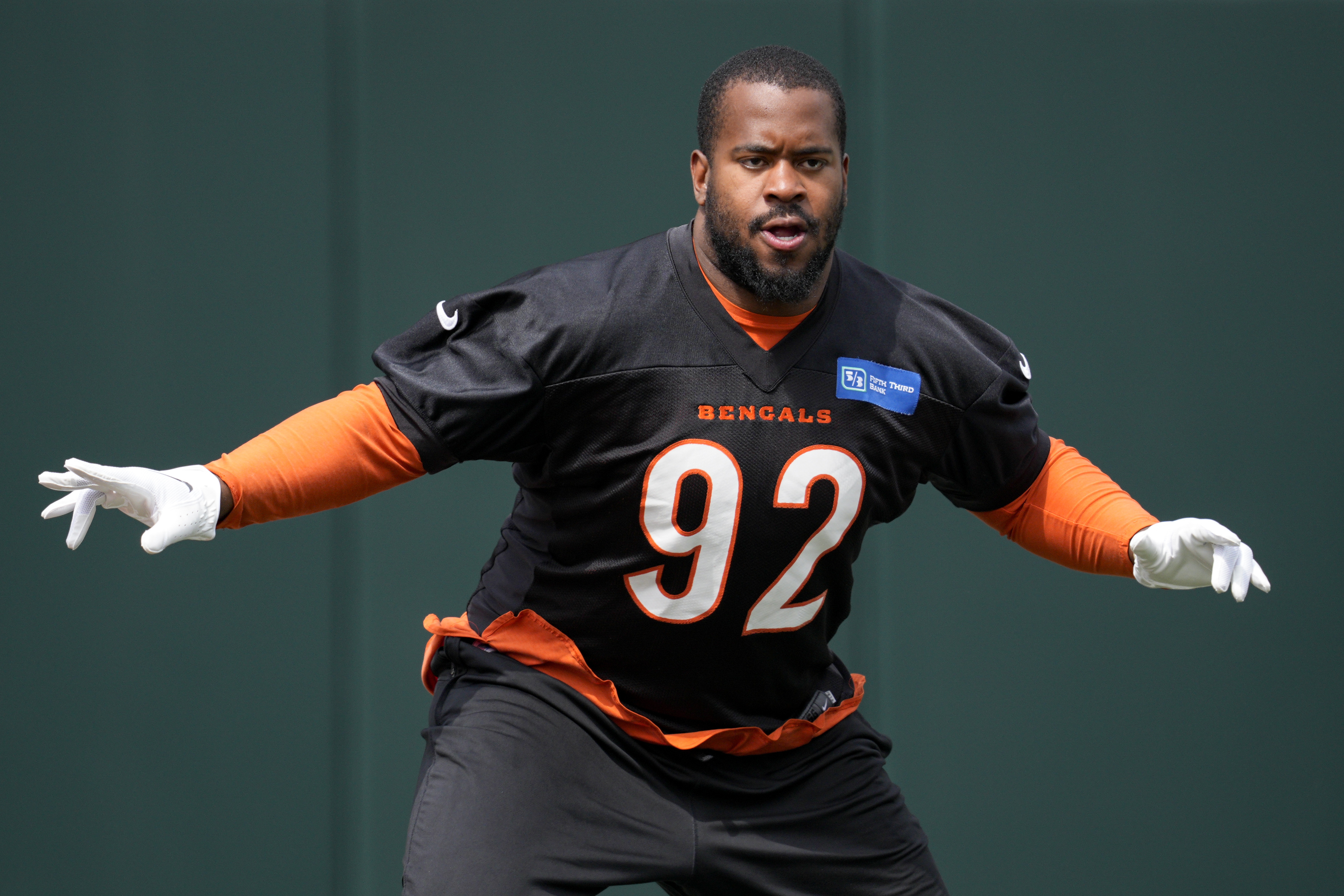 Cincinnati Bengals defensive tackle BJ Hill (92) during an NFL football  game against the New Orleans Saints, Sunday, Oct. 16, 2022, in New Orleans.  (AP Photo/Tyler Kaufman Stock Photo - Alamy