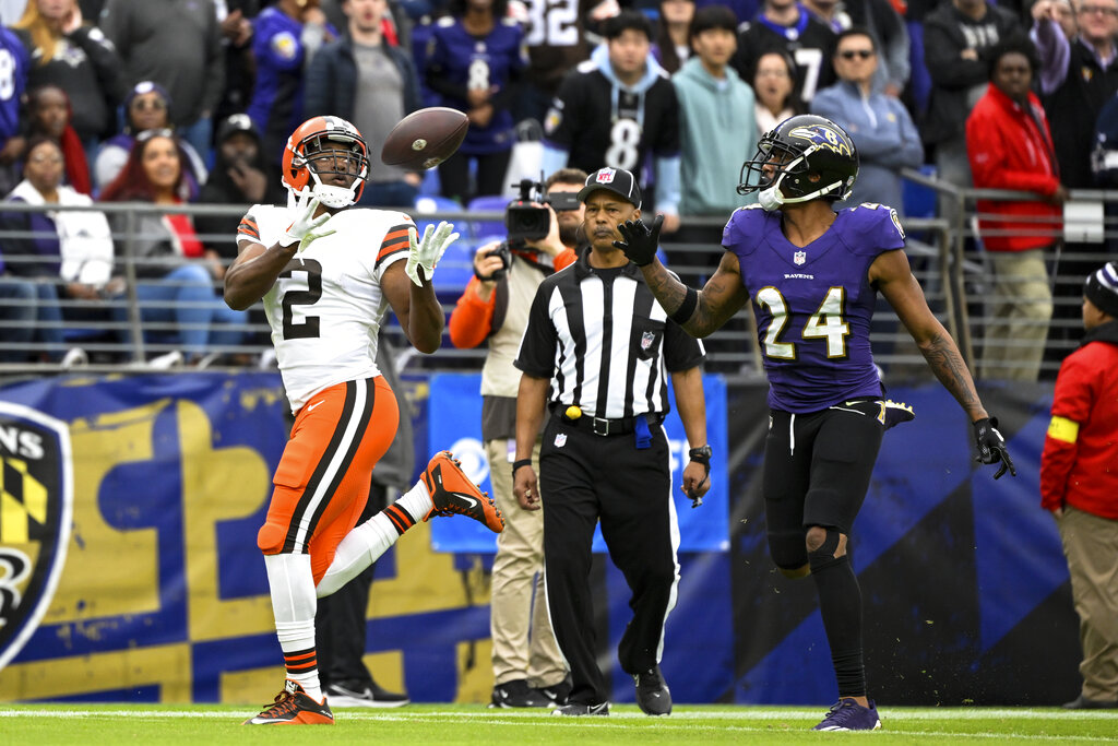 Browns WR Amari Cooper blasts his intercepted pass on trick play