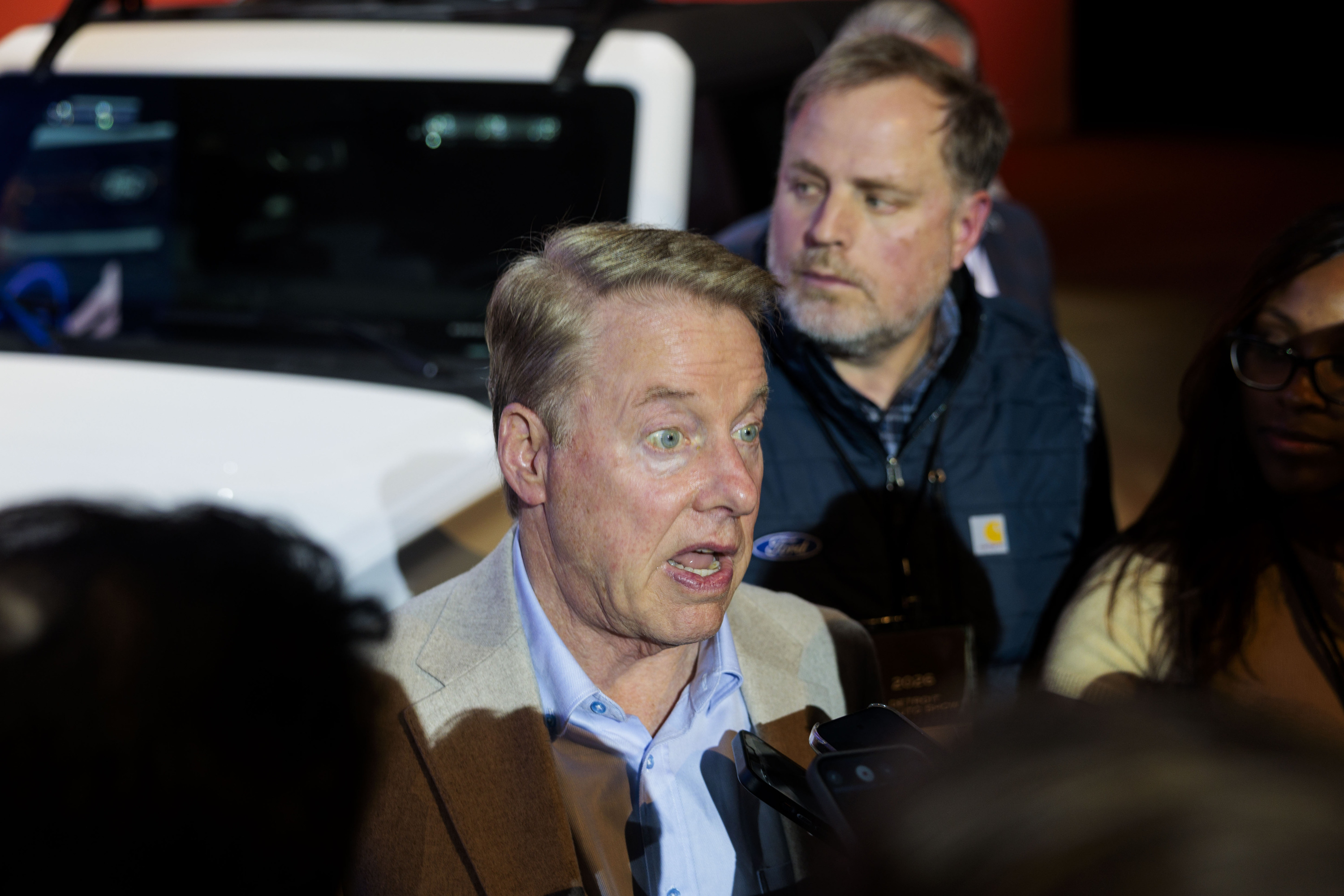 Bill Ford, Jr., executive chair of Ford Motor Company, during a Ford Motor Company event ahead of the Detroit Auto Show at Huntinton Place in Detroit on Tuesday, Jan. 13 2026.
