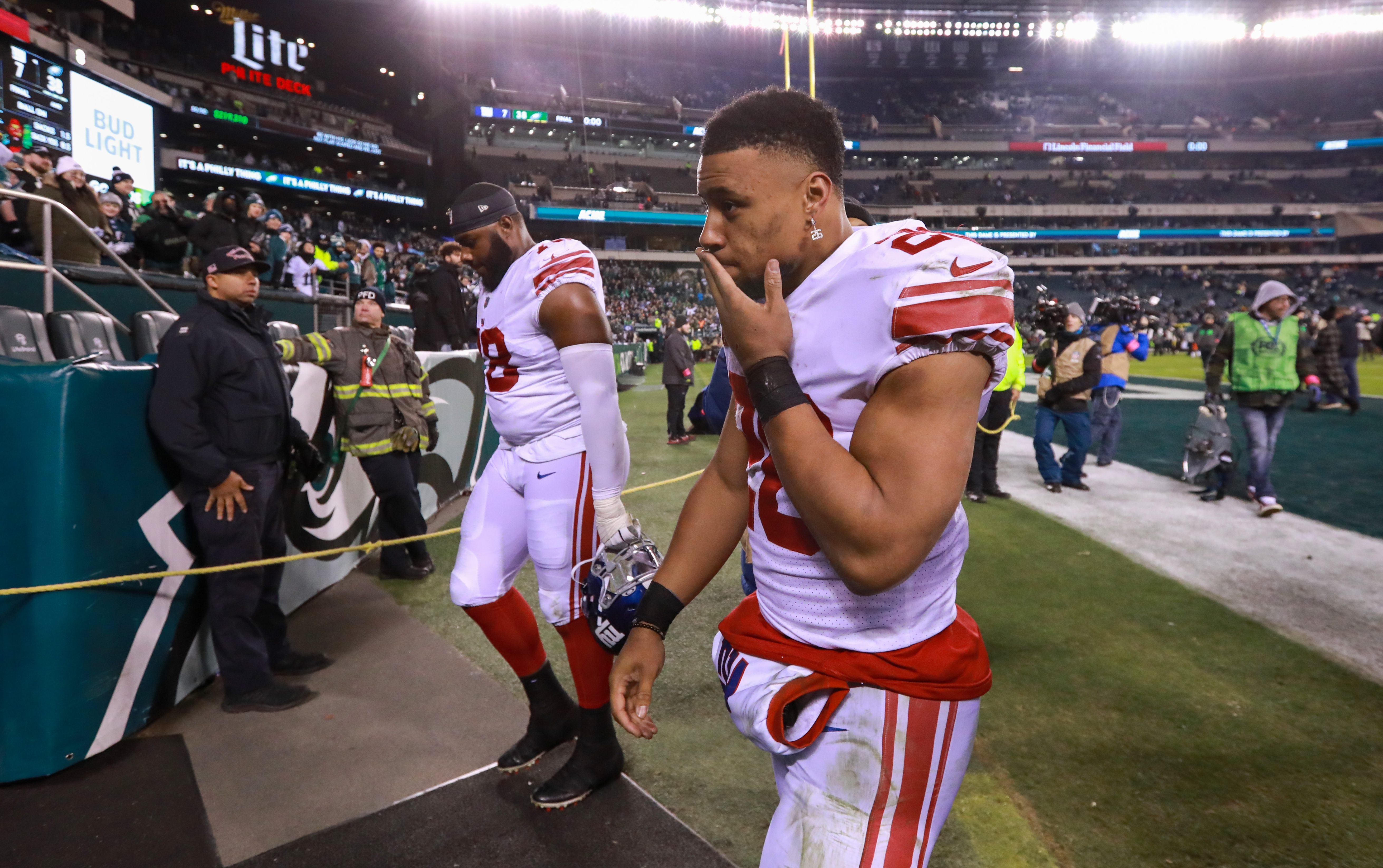 NFC defensive tackle Dexter Lawrence (97) of the New York Giants celebrates  after the Pro Bowl Games, Sunday, Feb. 5, 2023, in Las Vegas. (Doug Benc/AP  Images for NFL Stock Photo - Alamy