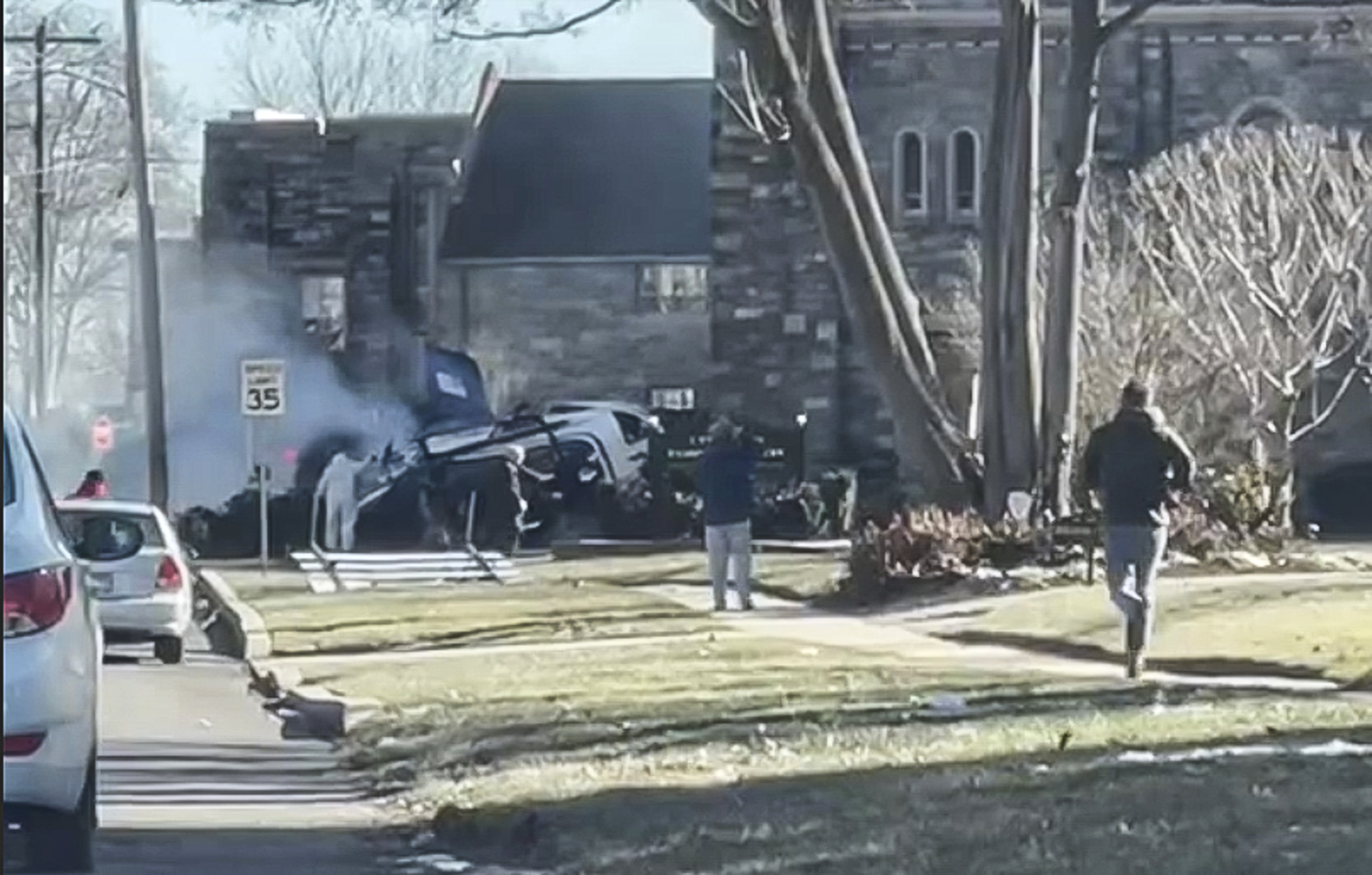 Medical helicopter crash in Drexel Hill