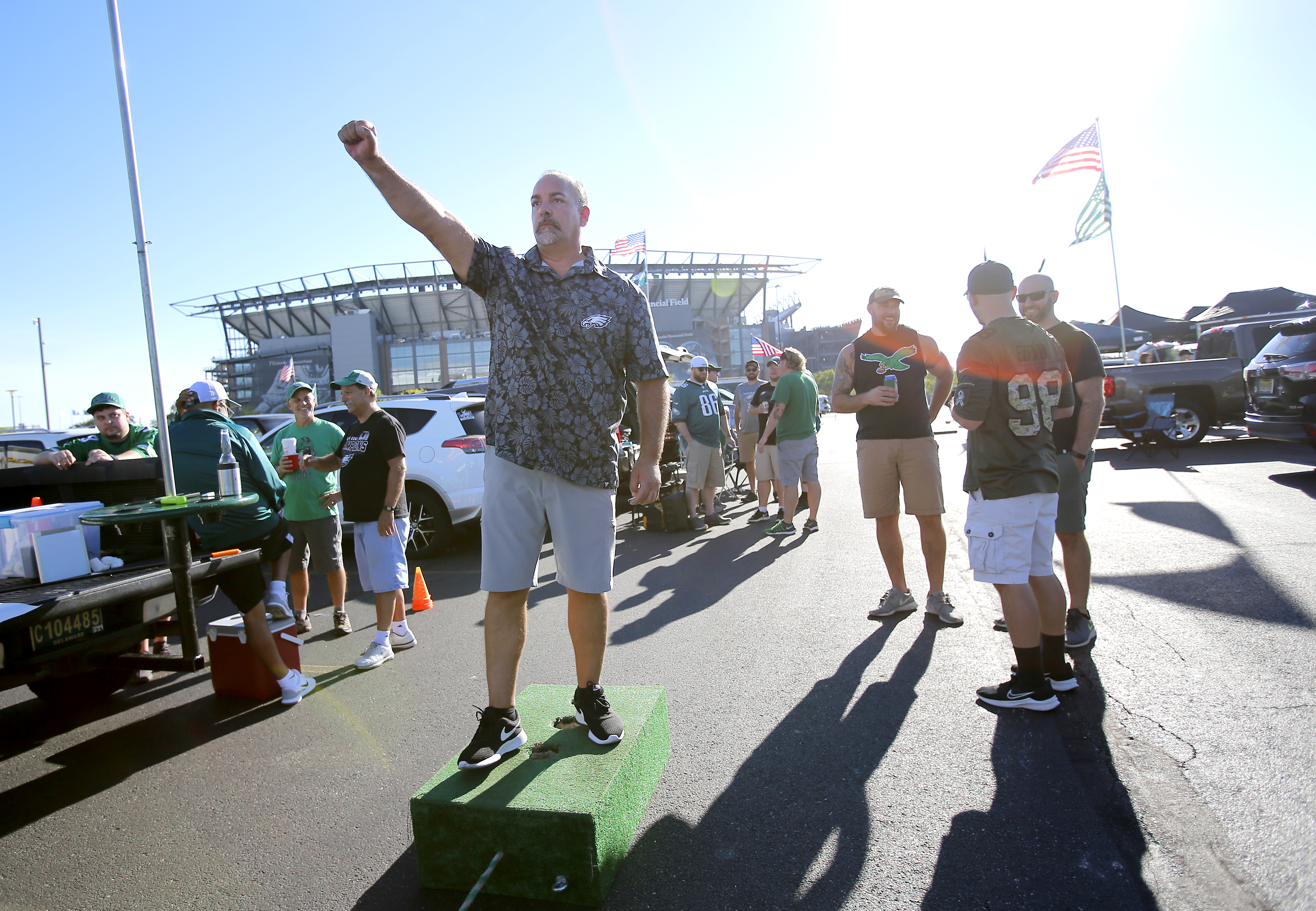 Philadelphia fans tailgate at Lincoln Financial before home opener - WHYY