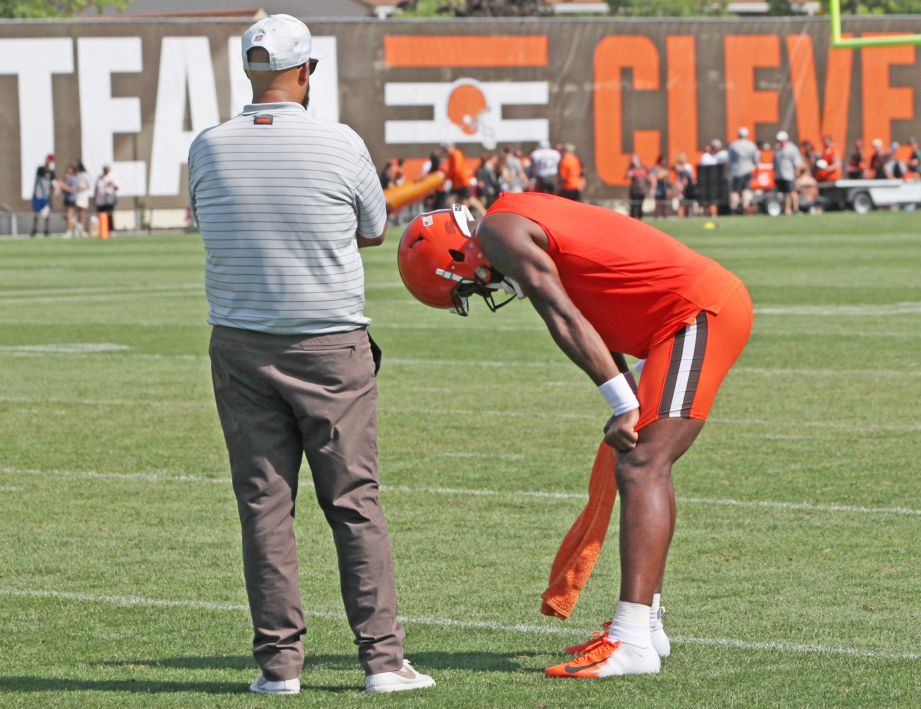 Browns rookie receiver David Bell suffered a stress fracture during the  spring, confident in his return to practice field 