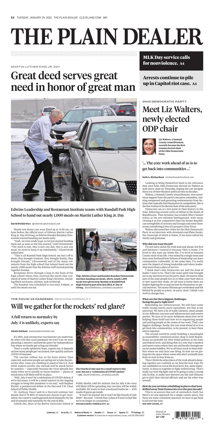 2021 Plain Dealer front page images: Part 1 - cleveland.com