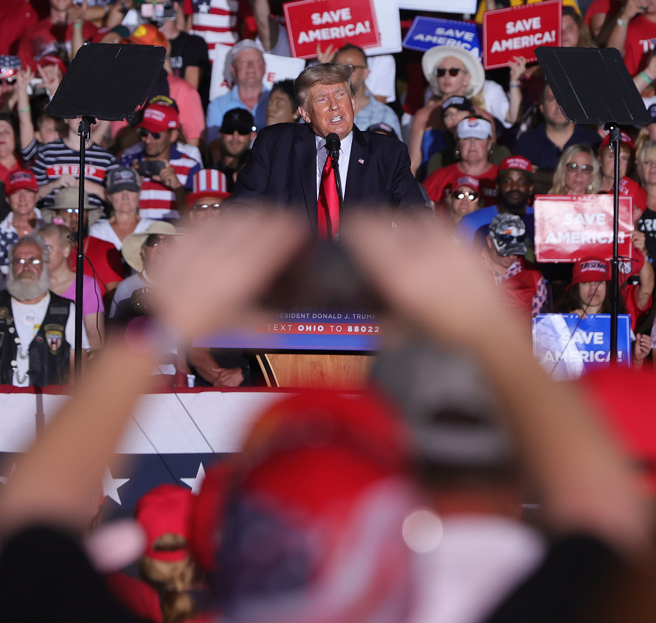President Donald Trump holds first rally since leaving office at the ...