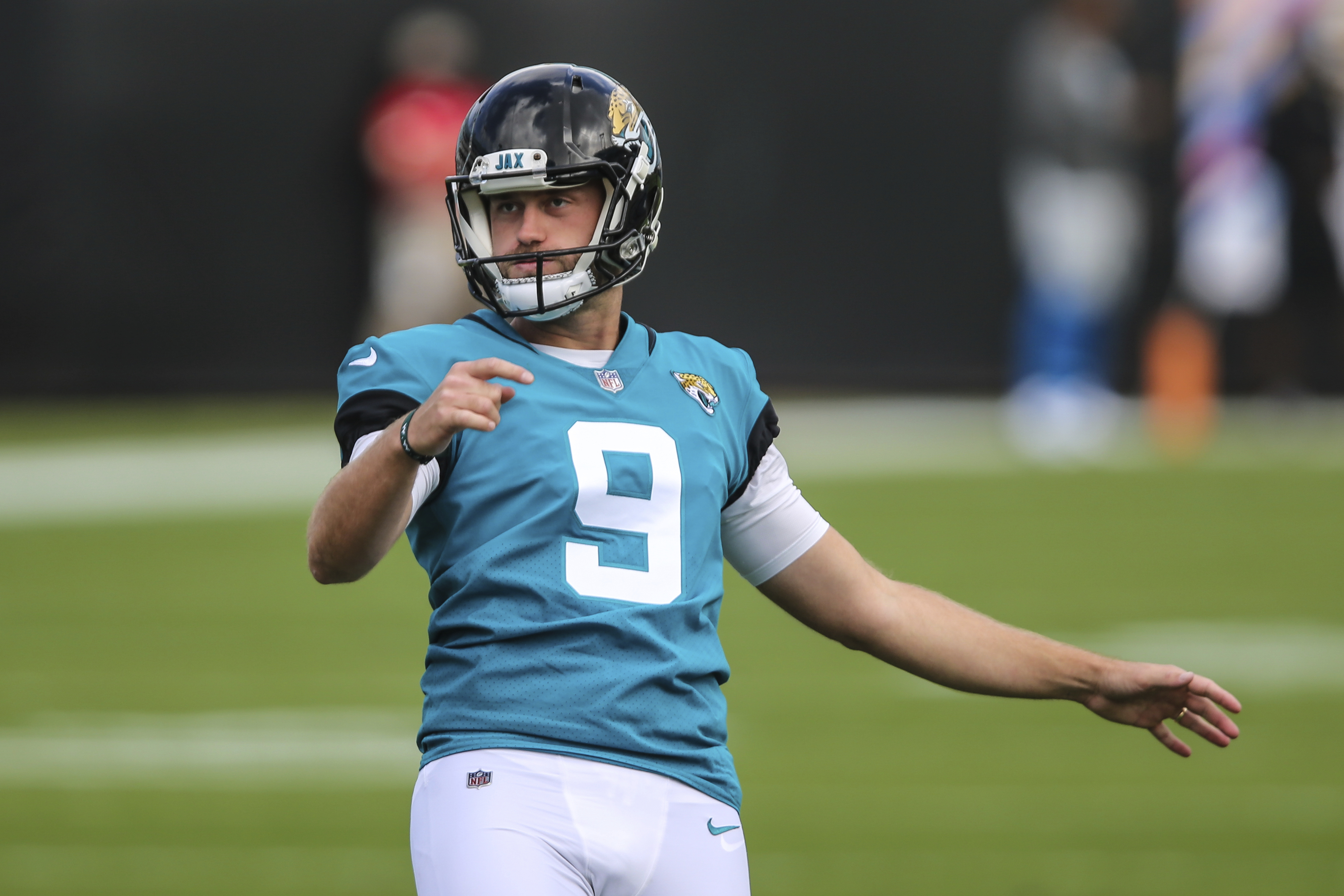 Myles Jack of the Jacksonville Jaguars intercepts a pass intended