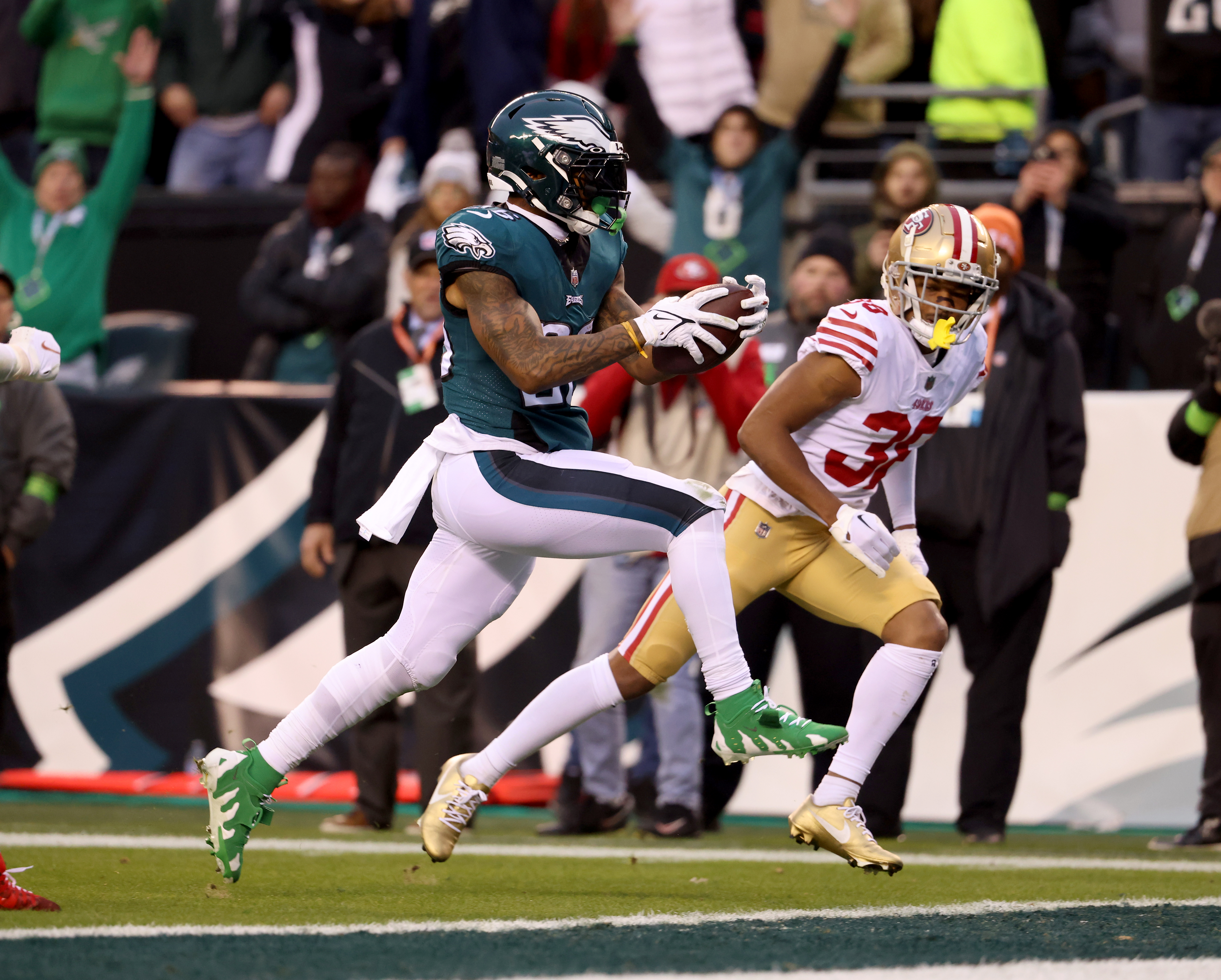 PHILADELPHIA, USA, JANUARY 18, 2023: San Francisco 49ers vs. Philadelphia  Eagles. NFL Conference Championship Poster for Final of NFC 2023 Stock  Photo - Alamy