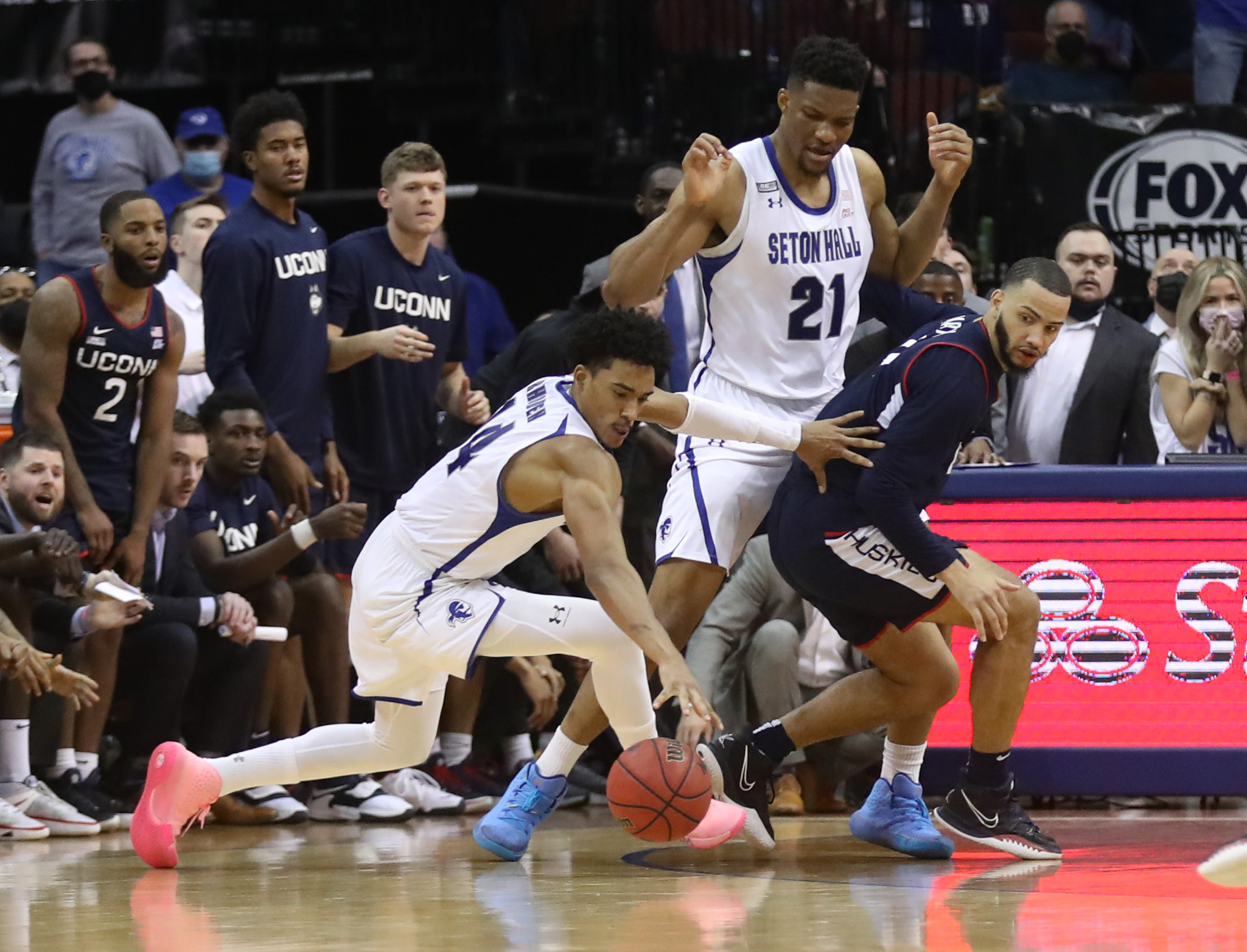 February 5, 2022, Newark, New Jersey, USA: Seton Hall Pirates guard Jared  Rhoden (14) looks to make a play during NCAA Big East action between the  Seton Hall Pirates and the Creighton