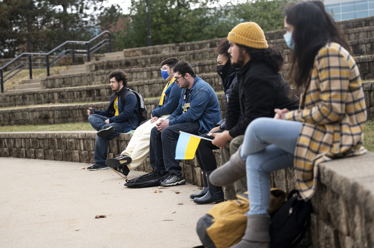 Students lead rally to support Ukraine at EMU - mlive.com