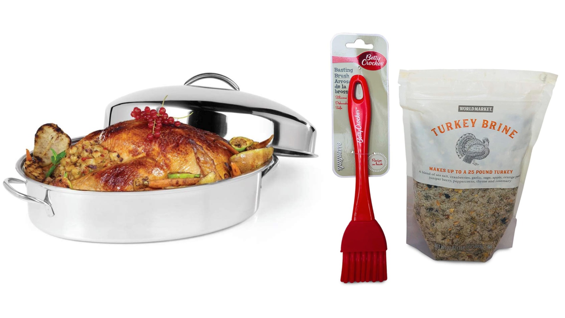 Complete Turkey Roasting Kit with 1 Thermometer 1 Baster 1 Baster brush and 1 Flavor Injector 