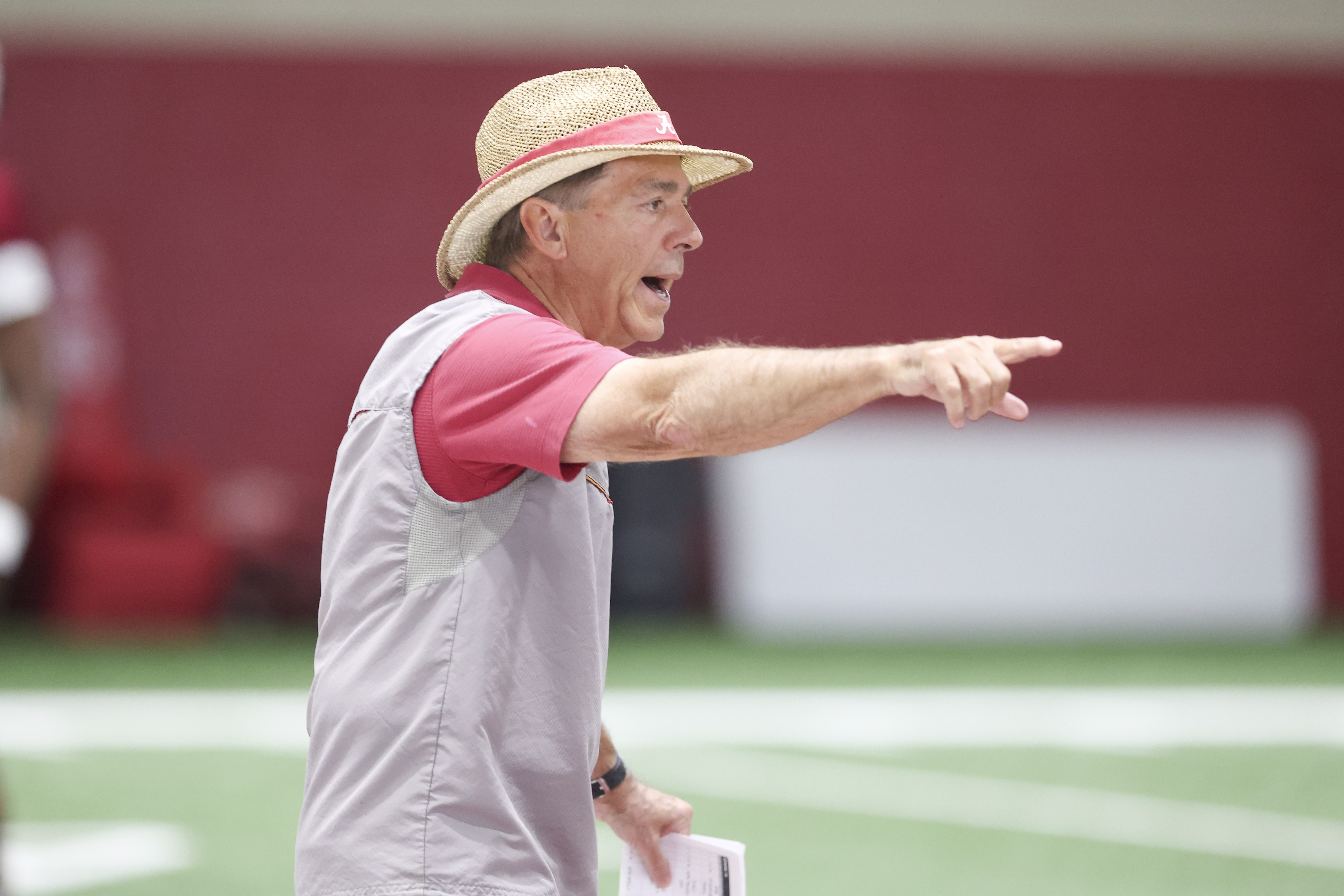 nick saban sun hat