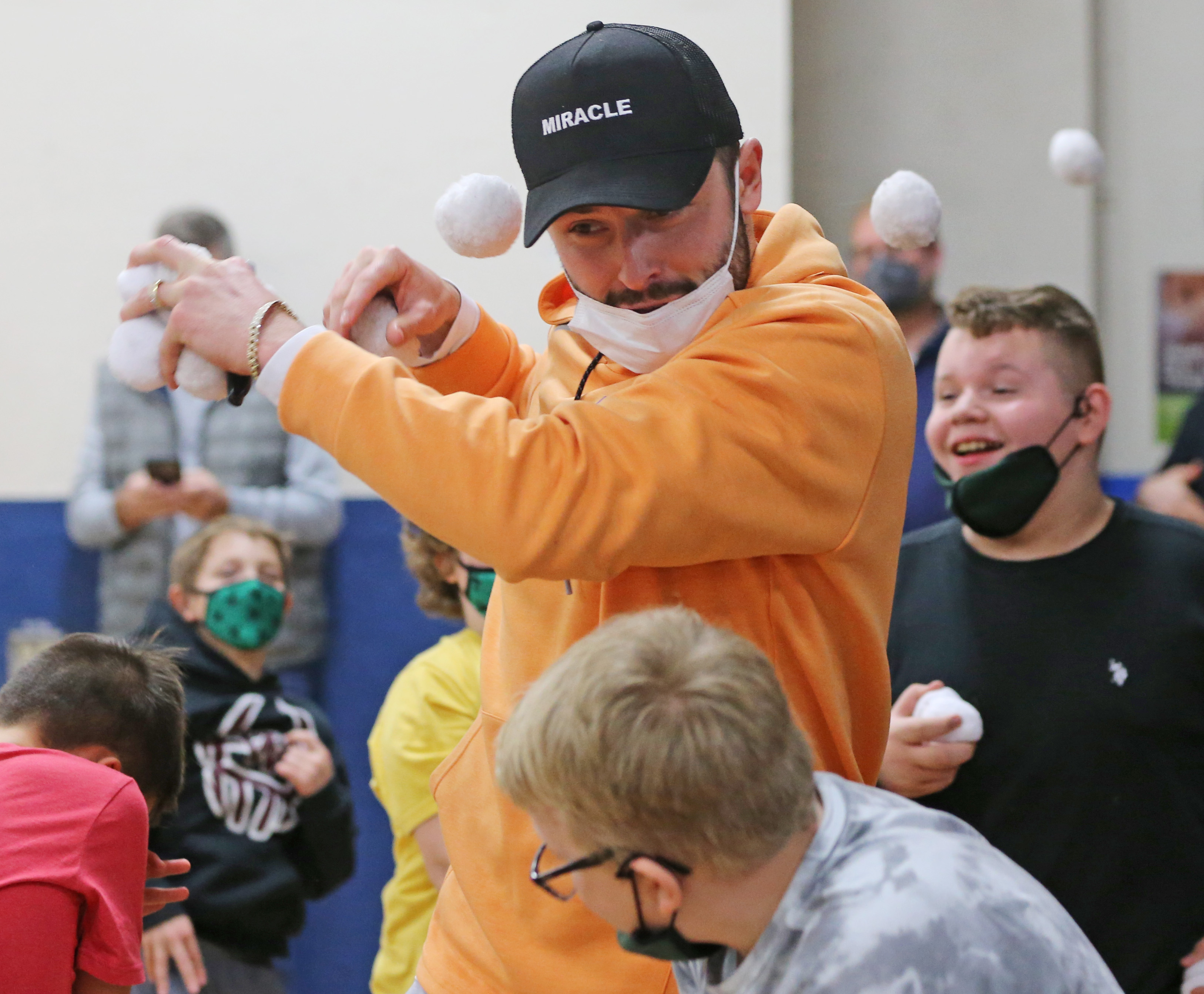 Baker and Emily Mayfield donate gifts to Boys and Girls Clubs in Elyria, December 13, 2021