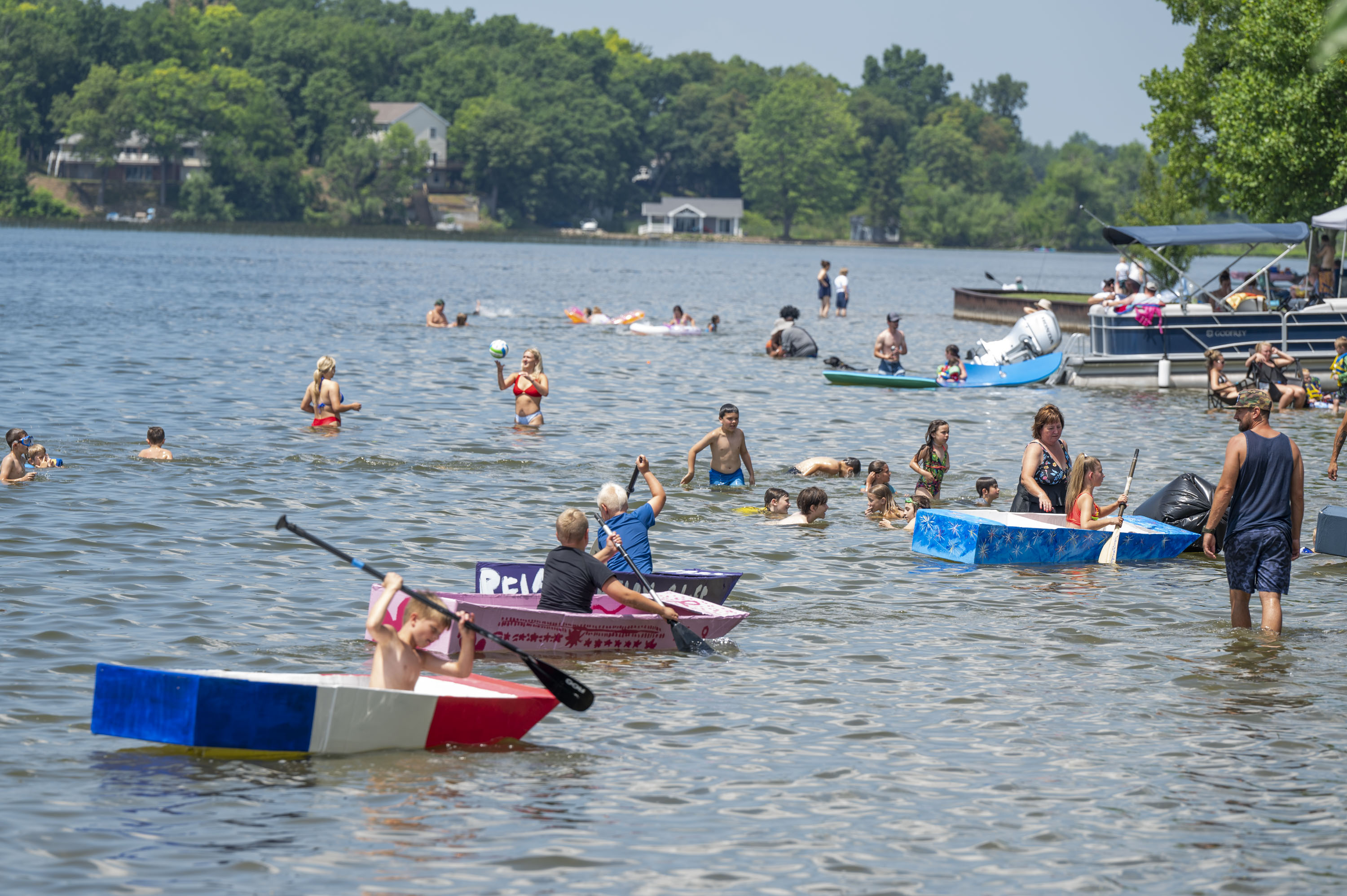 Sink or swim: Our favorite photos from the July 4th Grass Lake cardboard  boat races 