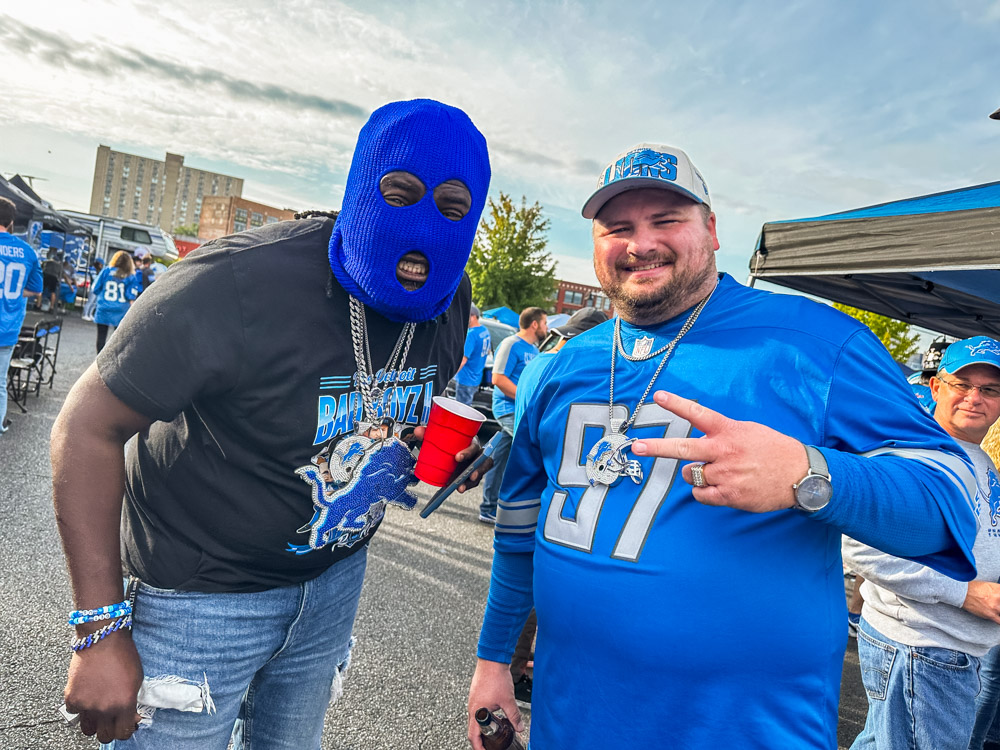 Tailgate scene before the Detroit Lions 2023 home opener 