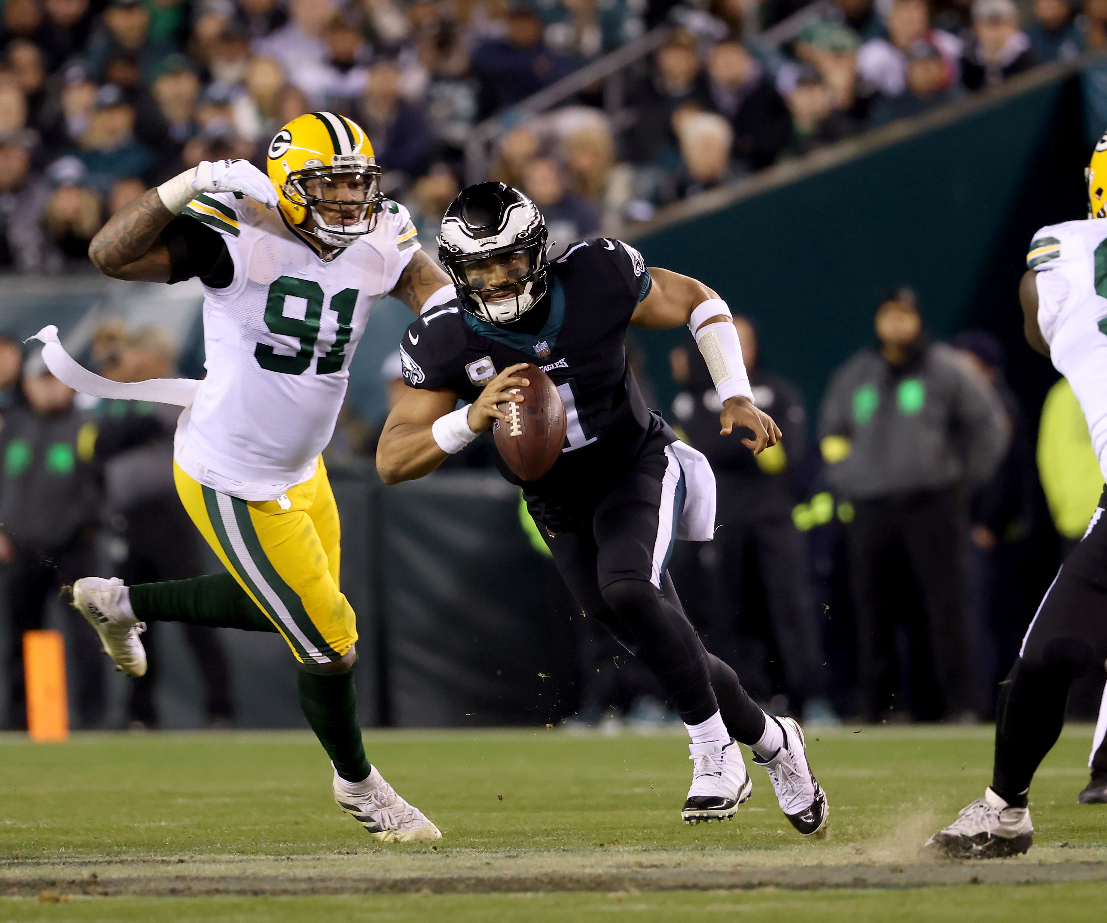 Philadelphia Eagles defensive end Brandon Graham (55) reacts during the NFL  football game against the Green Bay Packers, Sunday, Nov. 27, 2022, in  Philadelphia. (AP Photo/Chris Szagola Stock Photo - Alamy