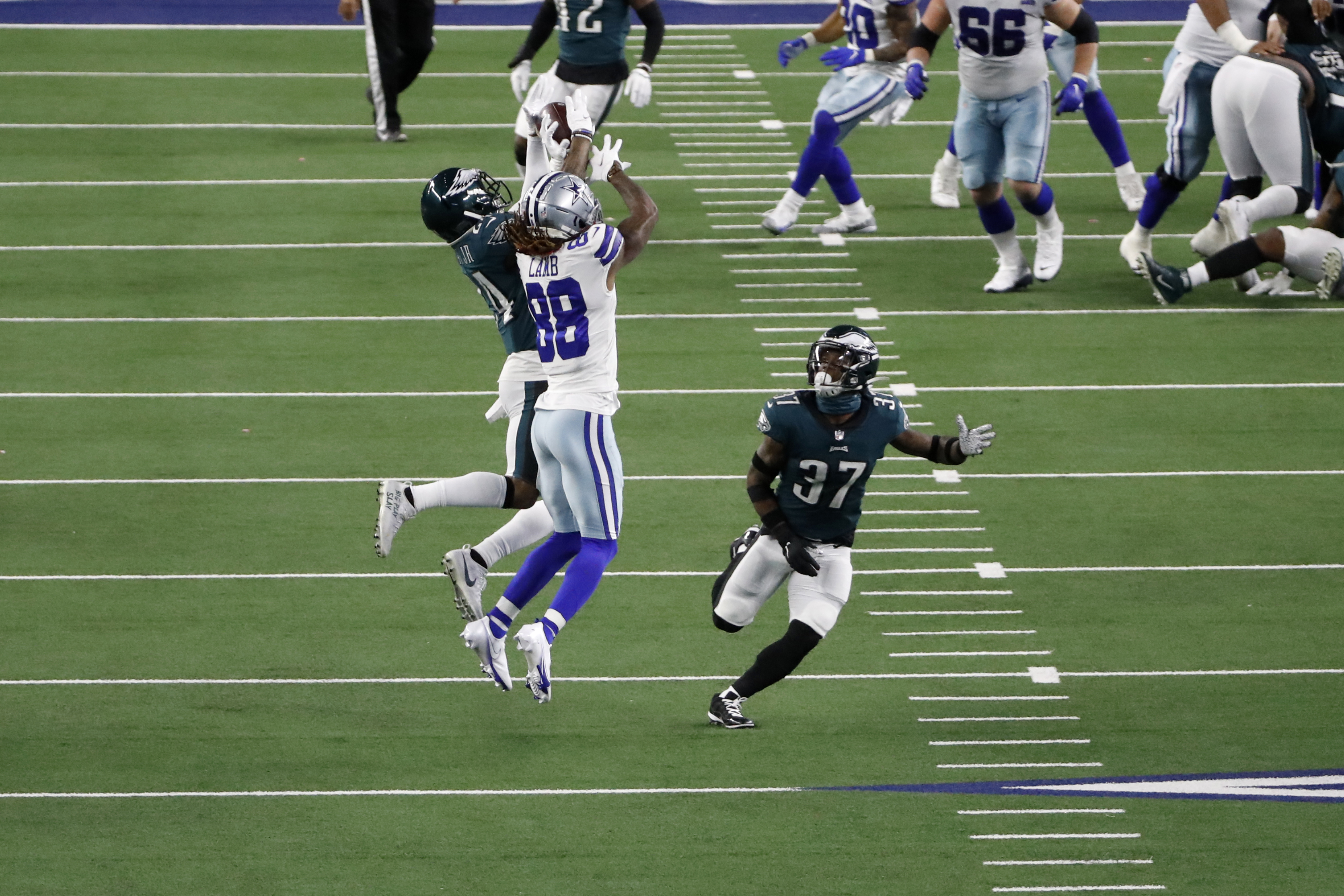 Dallas Cowboys running back Corey Clement shows burst up the