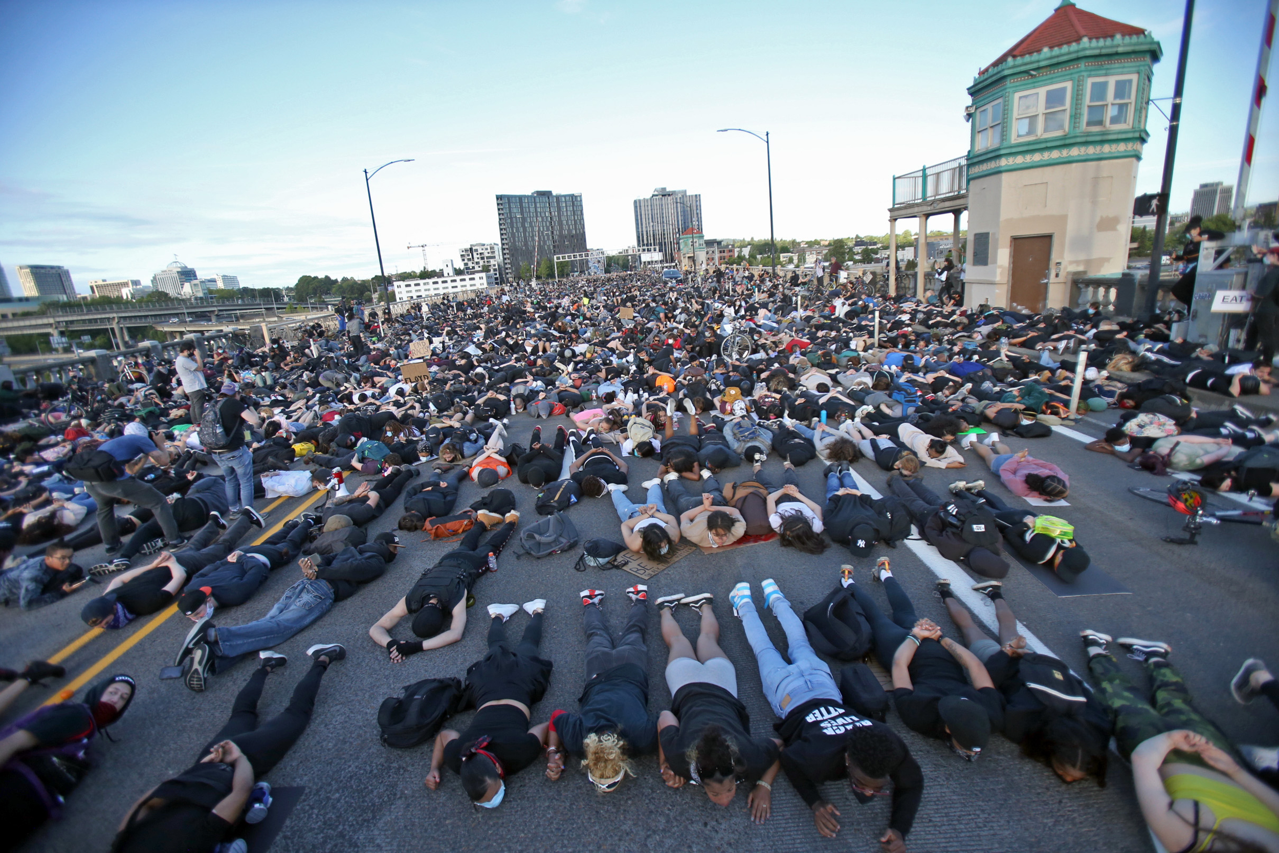 Protests continue for a sixth day in Portland, demonstrating against the death of George Floyd, a black man killed by police in Minneapolis. Sean Meagher/Staff