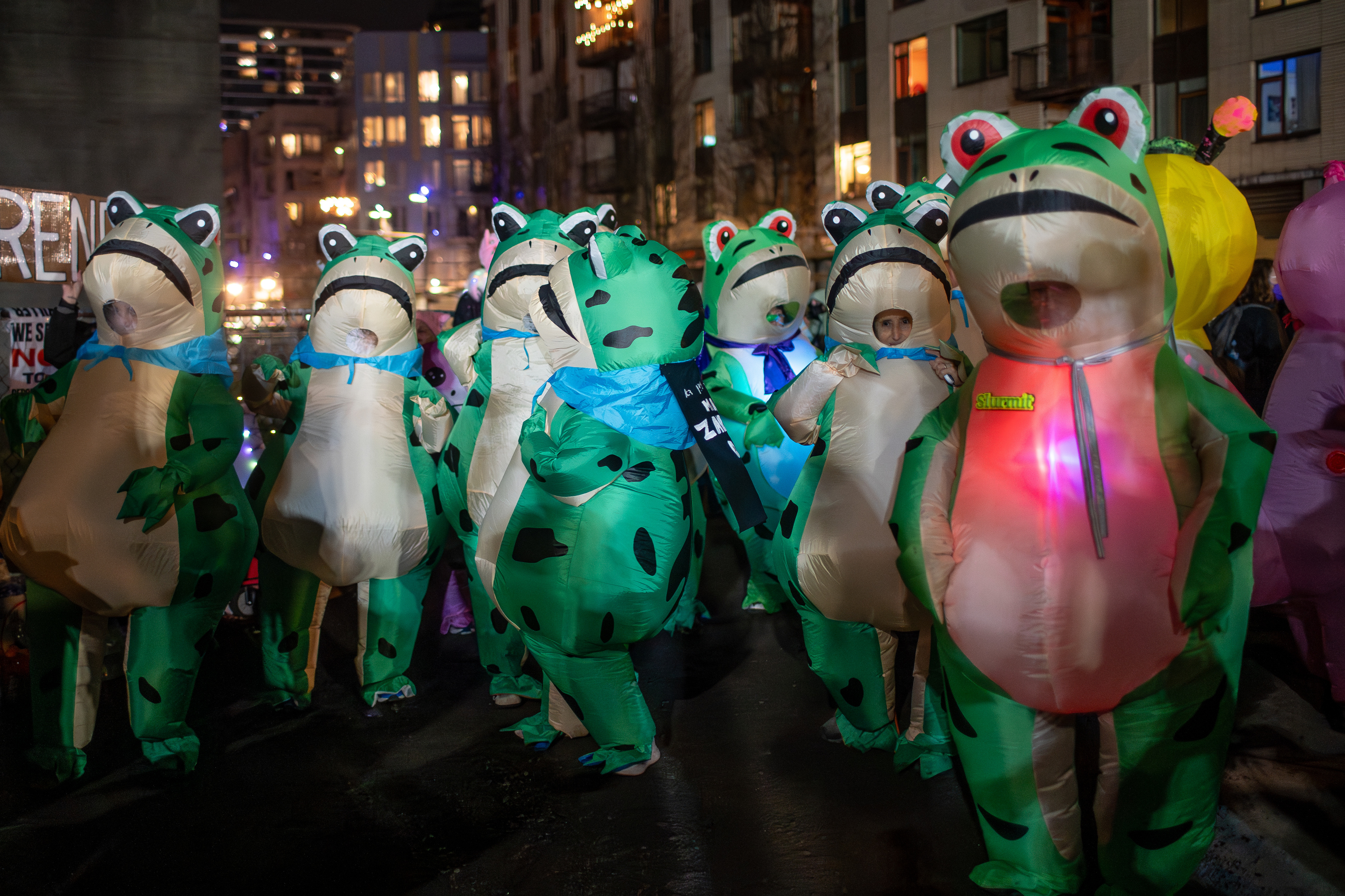 Frog Brigade closes day of protests at ICE building - oregonlive.com