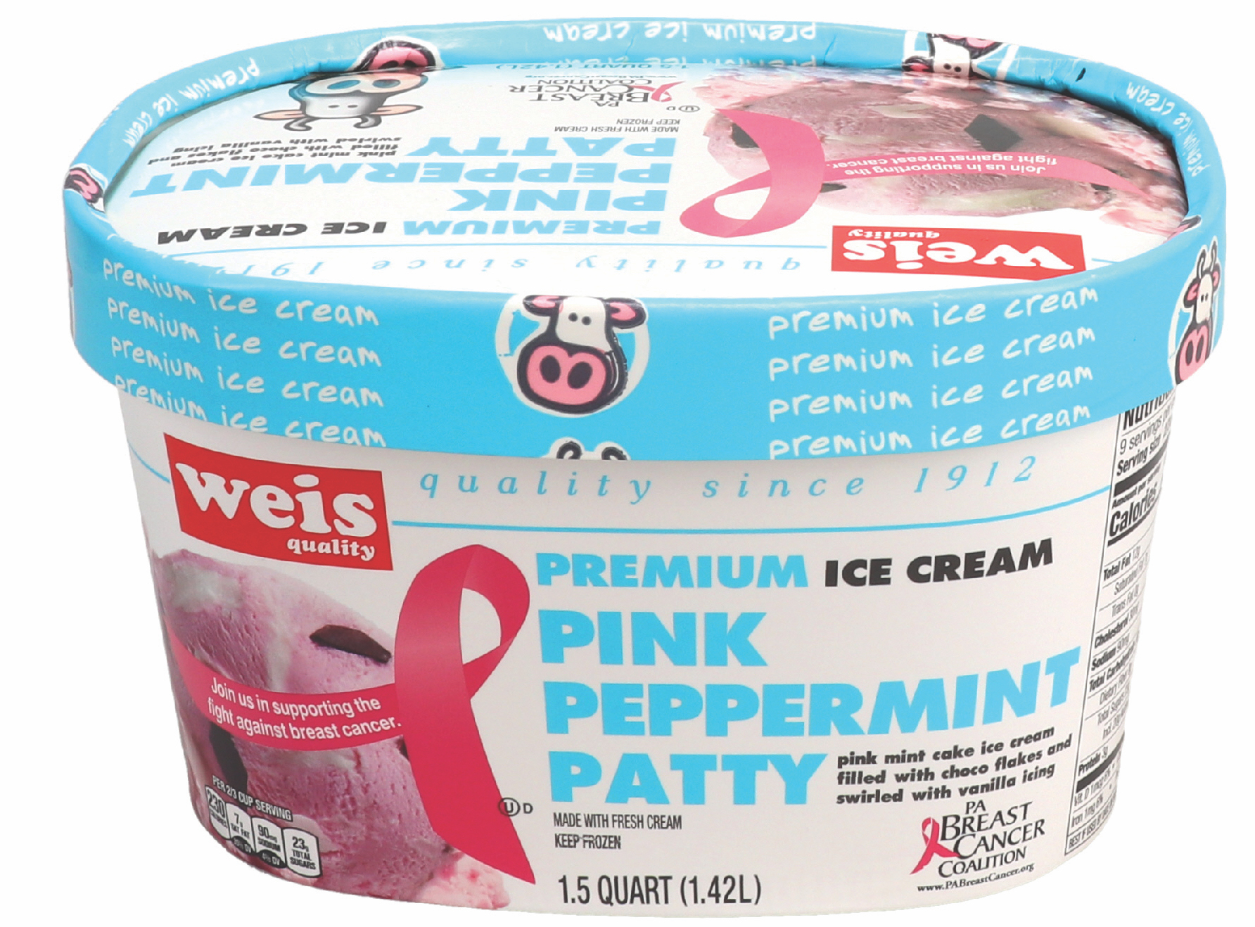 This limited edition Weis ice cream is pink and minty and will